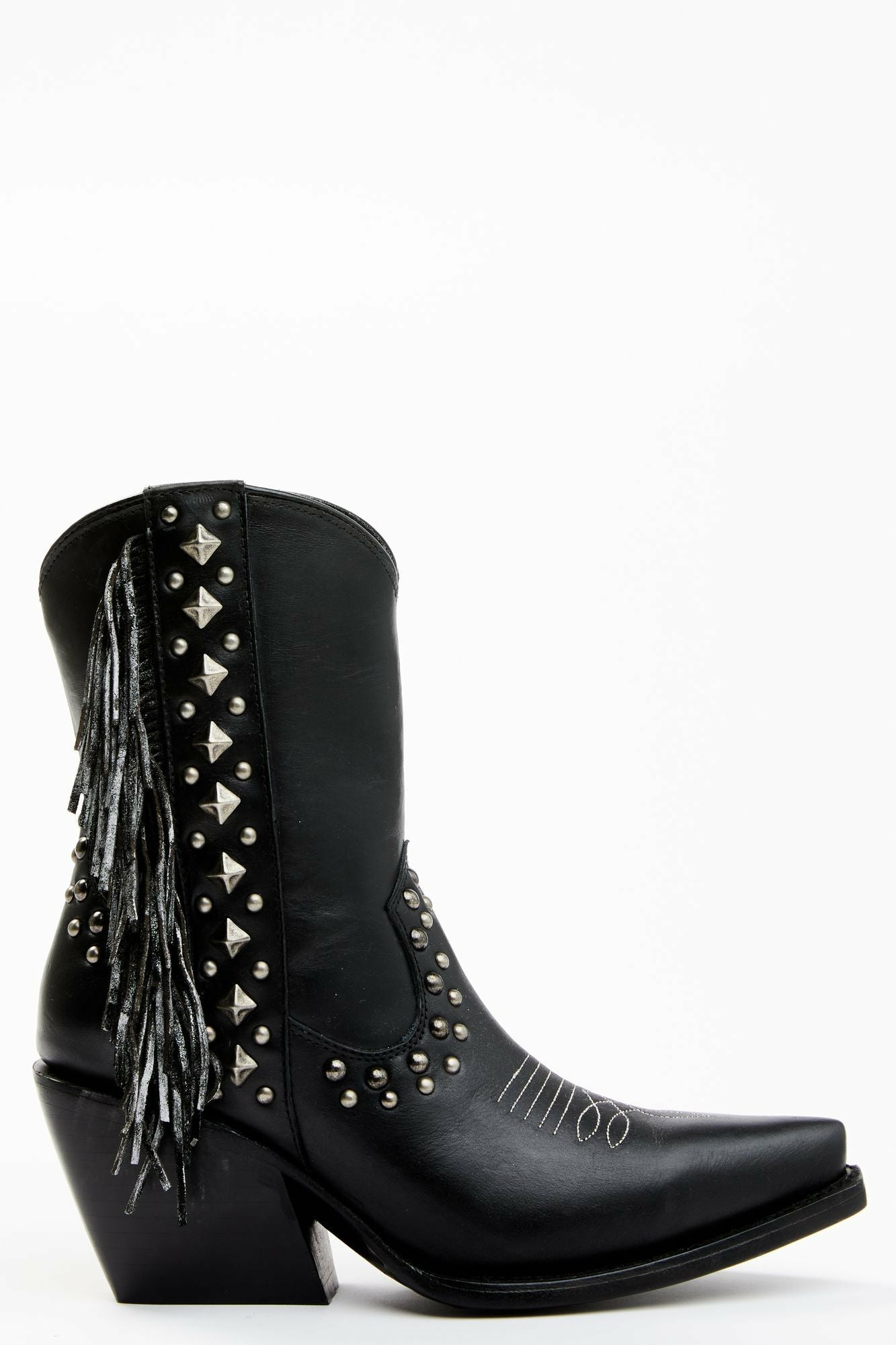 Idyllwind Studded Fringe Day Trip Cowgirl Boots - Snip Toe Black