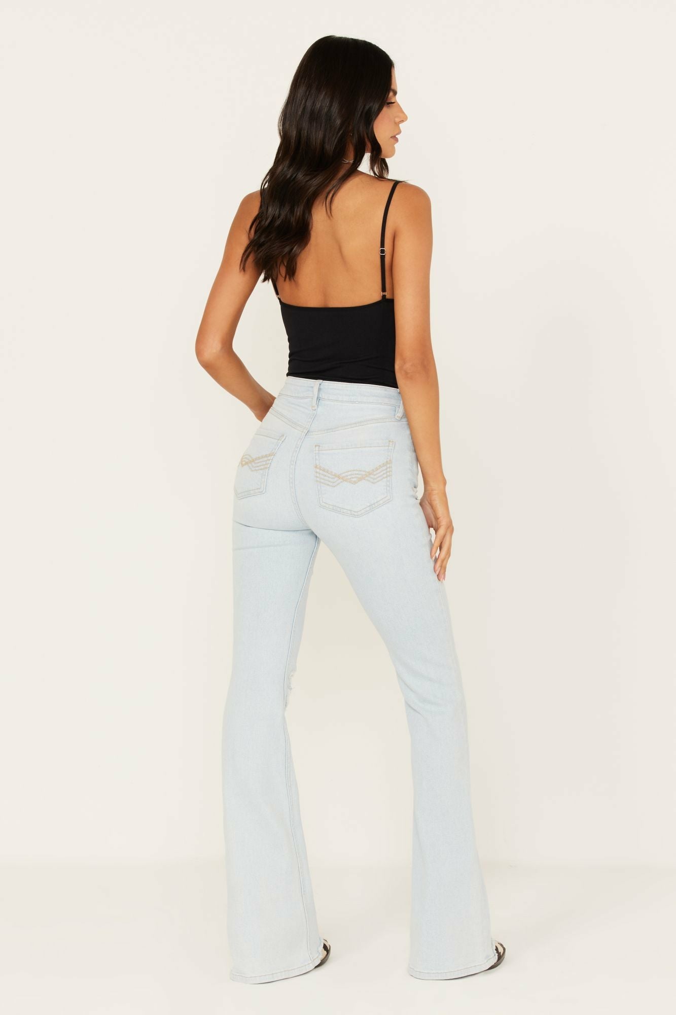 Idyllwind Light Wash West Avenue High Risin Distressed Flare Jeans Light Wash