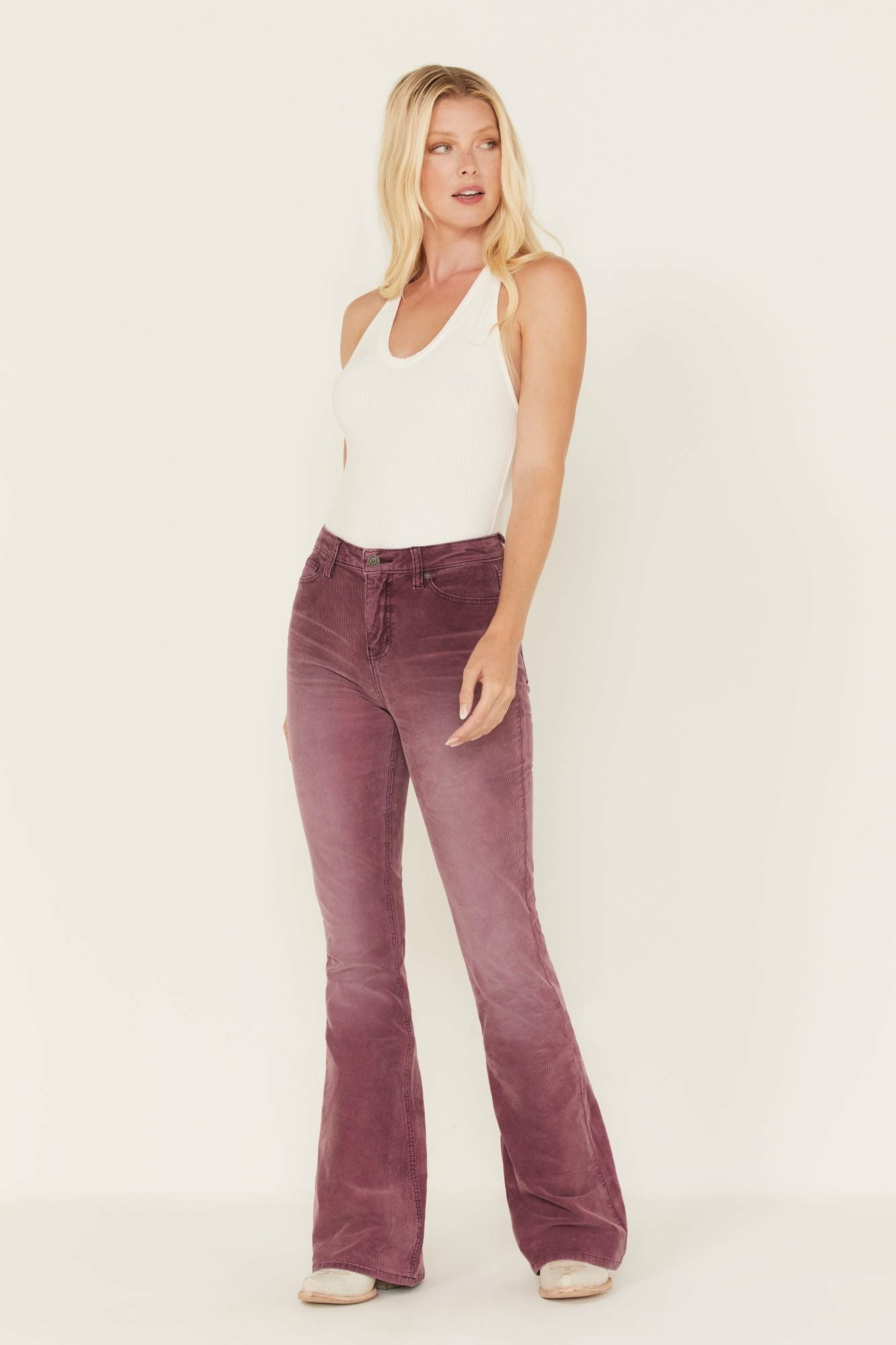 Idyllwind High Risin Corduroy Flare Jeans Dark Blue