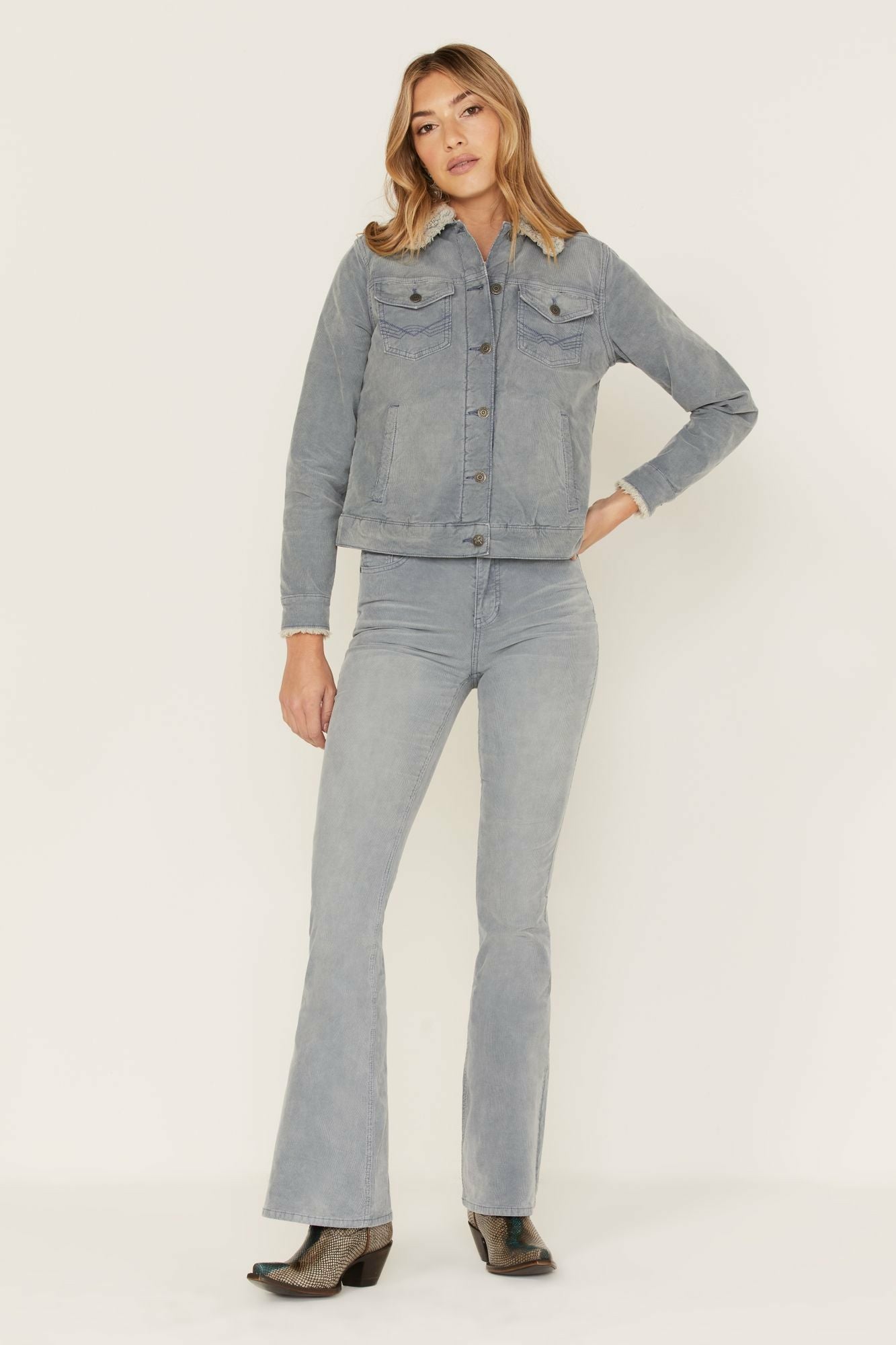 Idyllwind High Risin Corduroy Flare Jeans Dark Blue