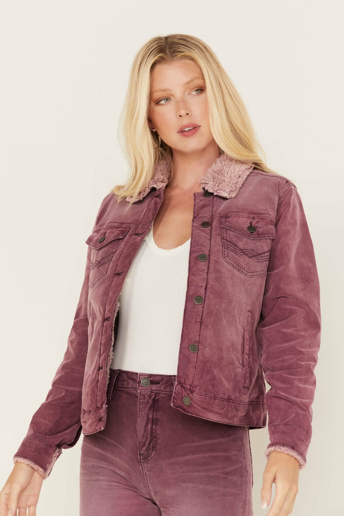 Idyllwind Sherpa Lined Corduroy Jacket Dark Blue