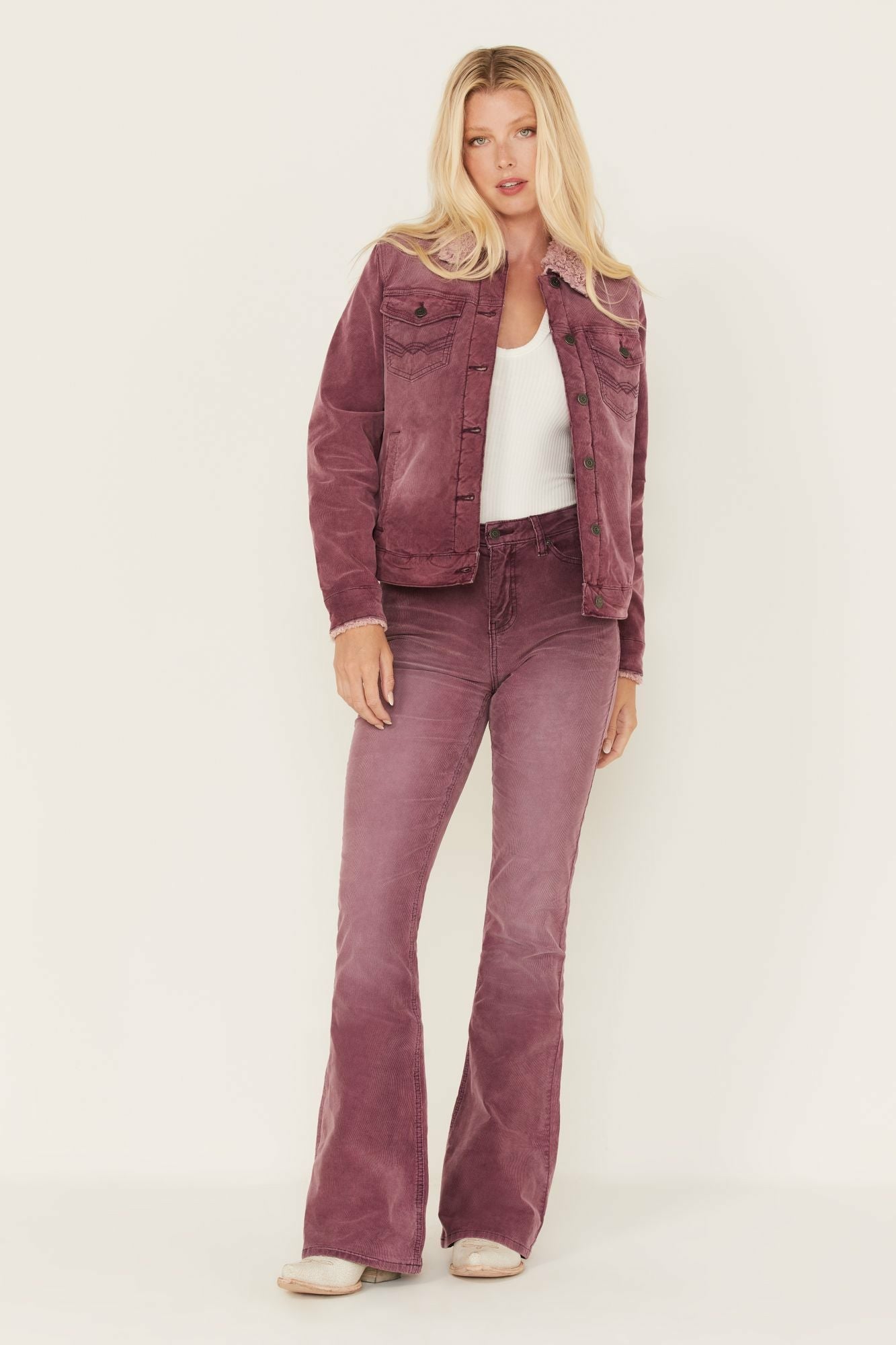 Idyllwind Sherpa Lined Corduroy Jacket Dark Blue