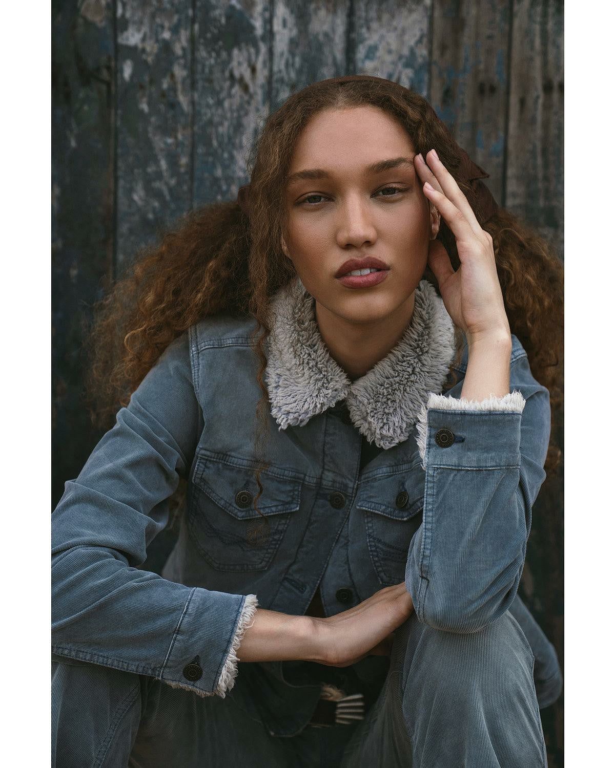 Idyllwind Sherpa Lined Corduroy Jacket Dark Blue