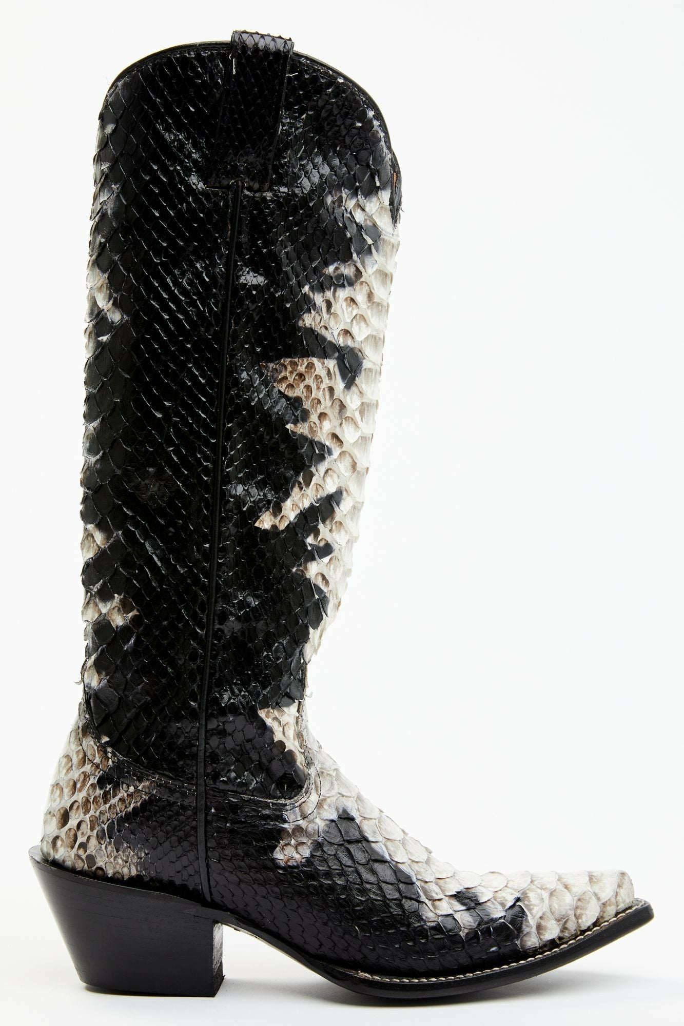 Idyllwind Stunner Exotic Python Western Boots - Snip Toe Black/white