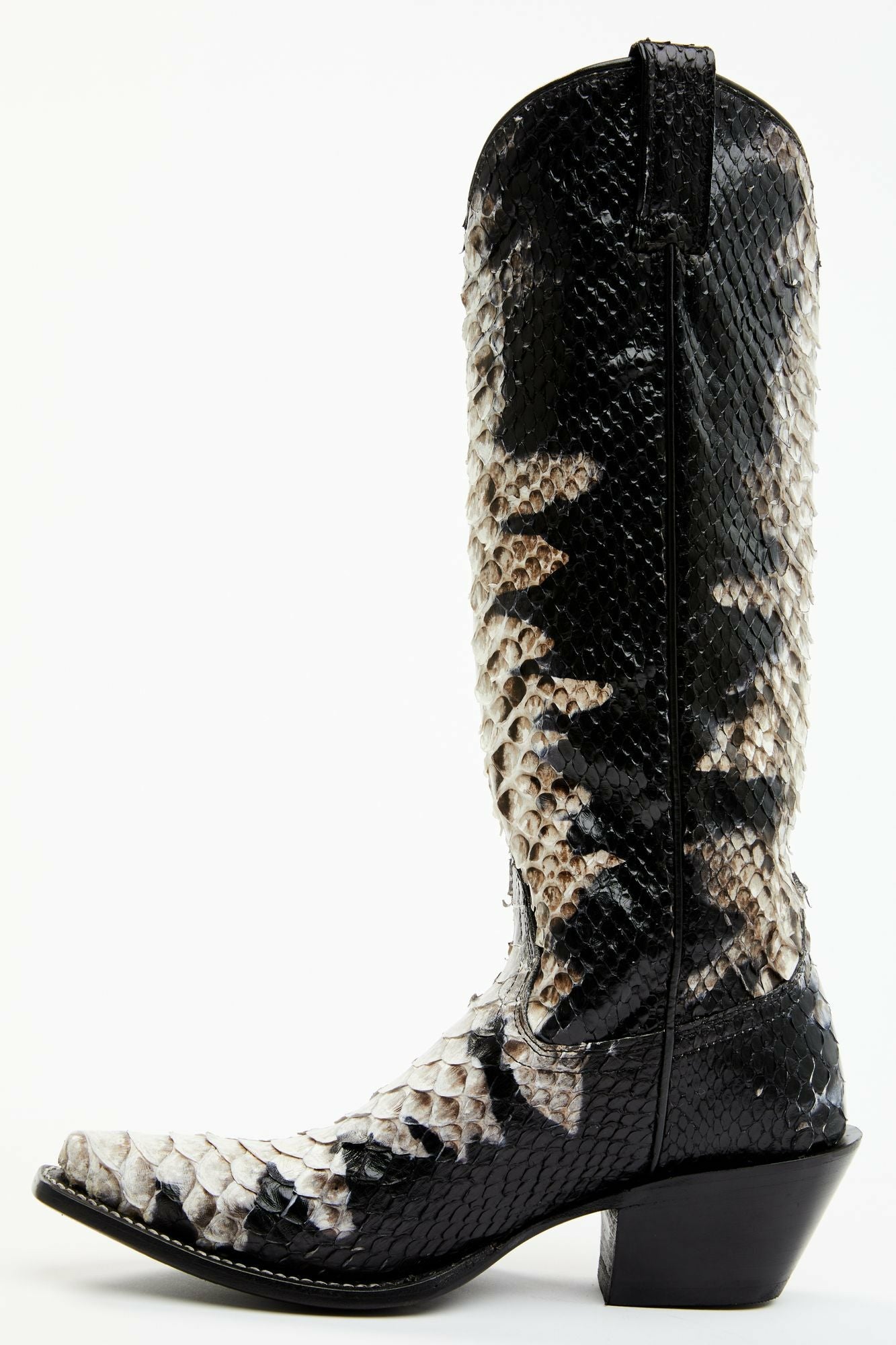 Idyllwind Stunner Exotic Python Western Boots - Snip Toe Black/white