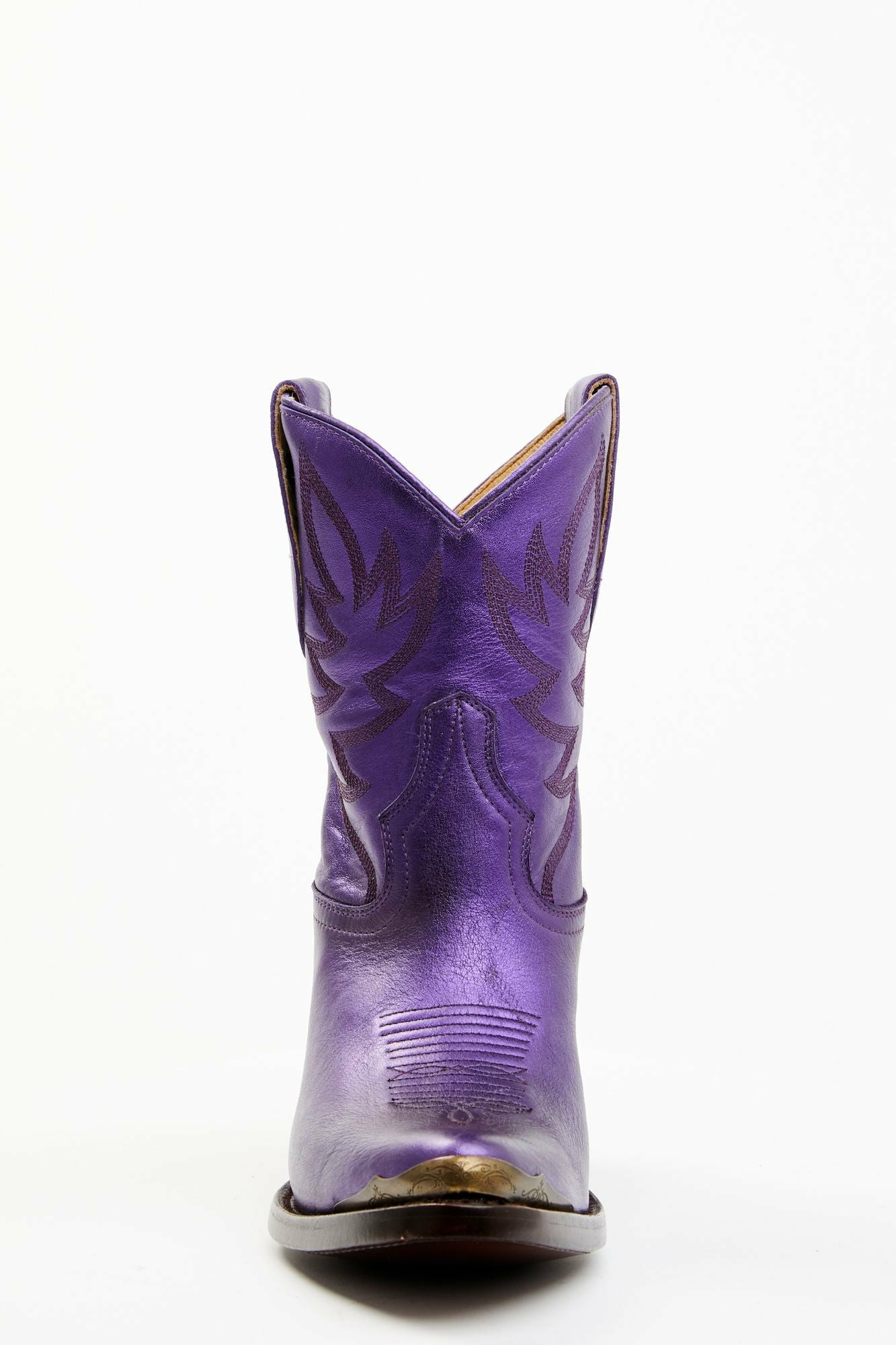 Idyllwind Wheels Metallic Violet Leather Booties - Round Toe Purple