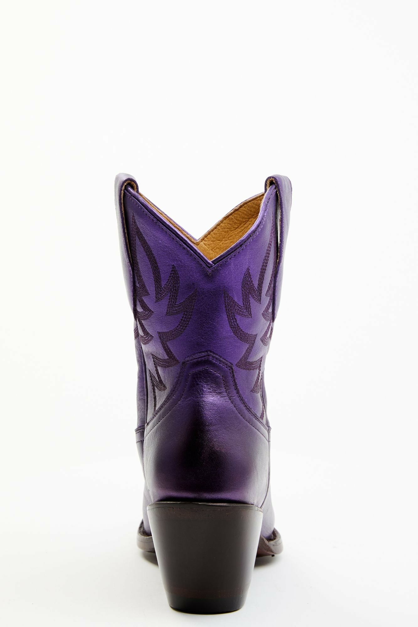 Idyllwind Wheels Metallic Violet Leather Booties - Round Toe Purple