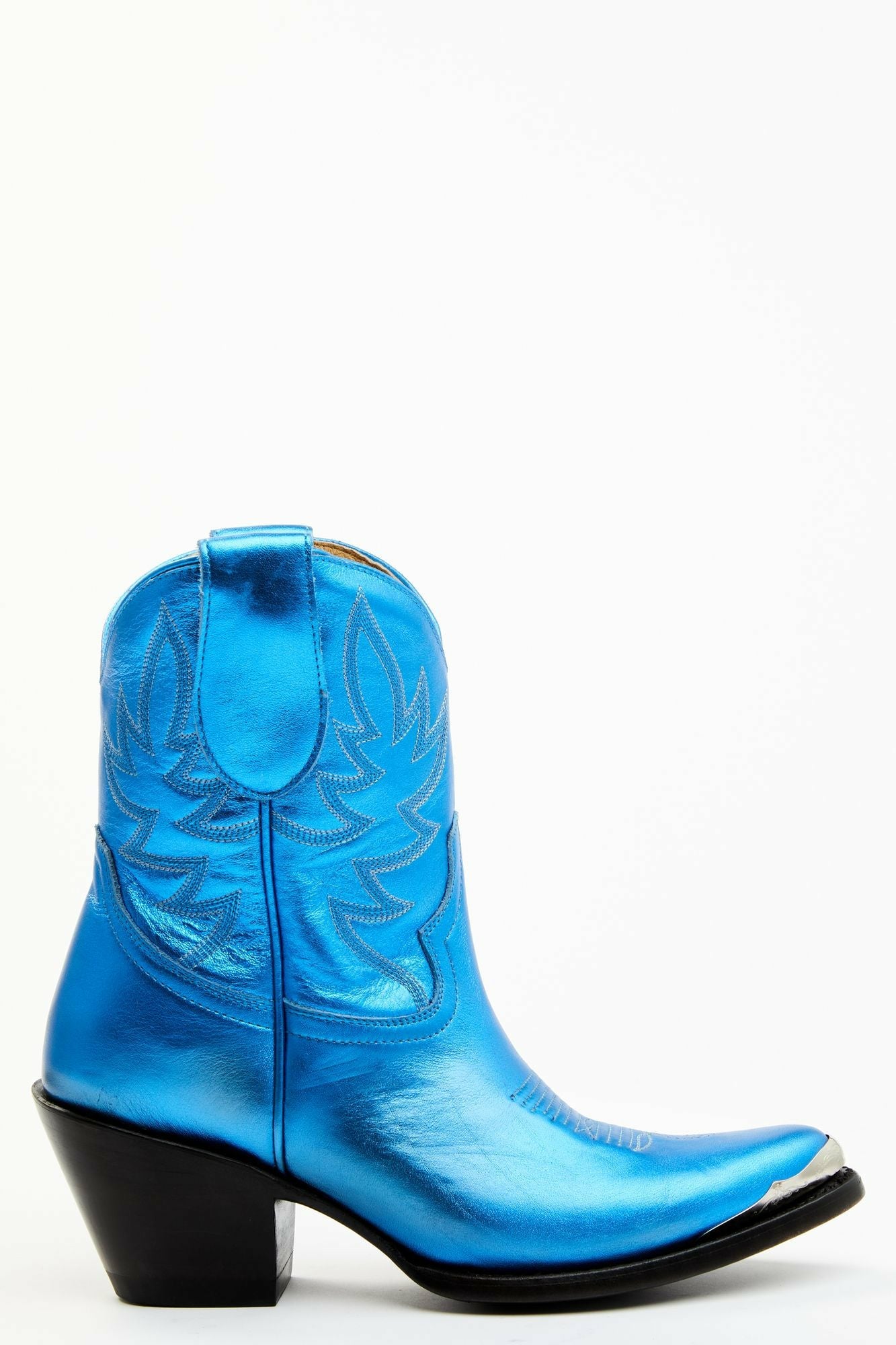Idyllwind Wheels Metallic Royale Leather Western Booties - Round Toe Royal Blue