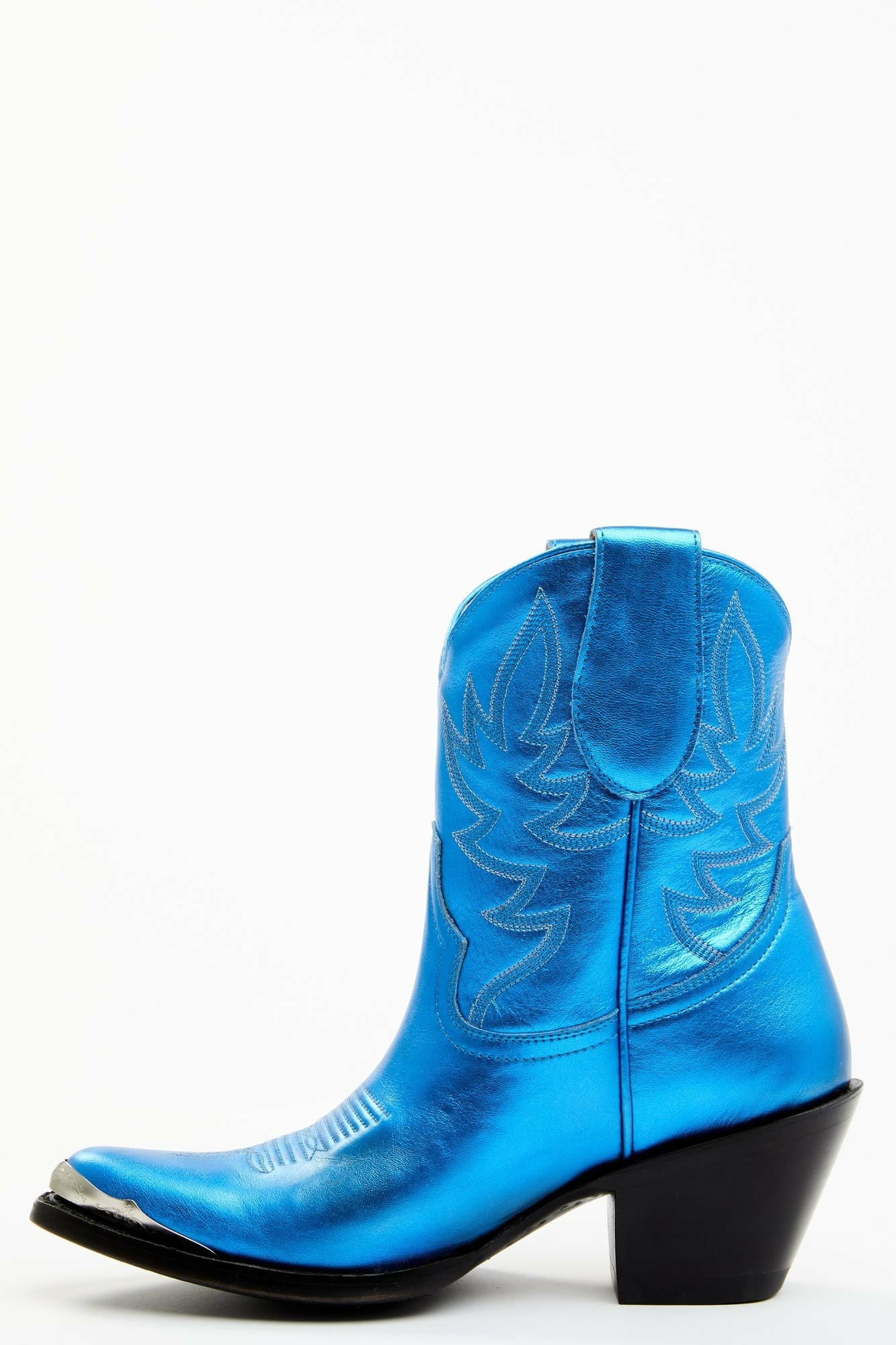 Idyllwind Wheels Metallic Royale Leather Western Booties - Round Toe Royal Blue