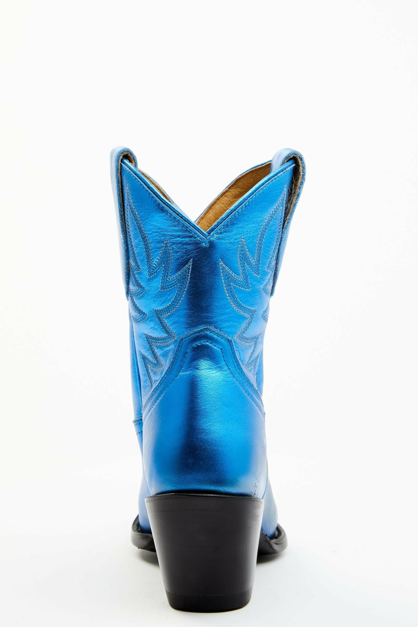 Idyllwind Wheels Metallic Royale Leather Western Booties - Round Toe Royal Blue