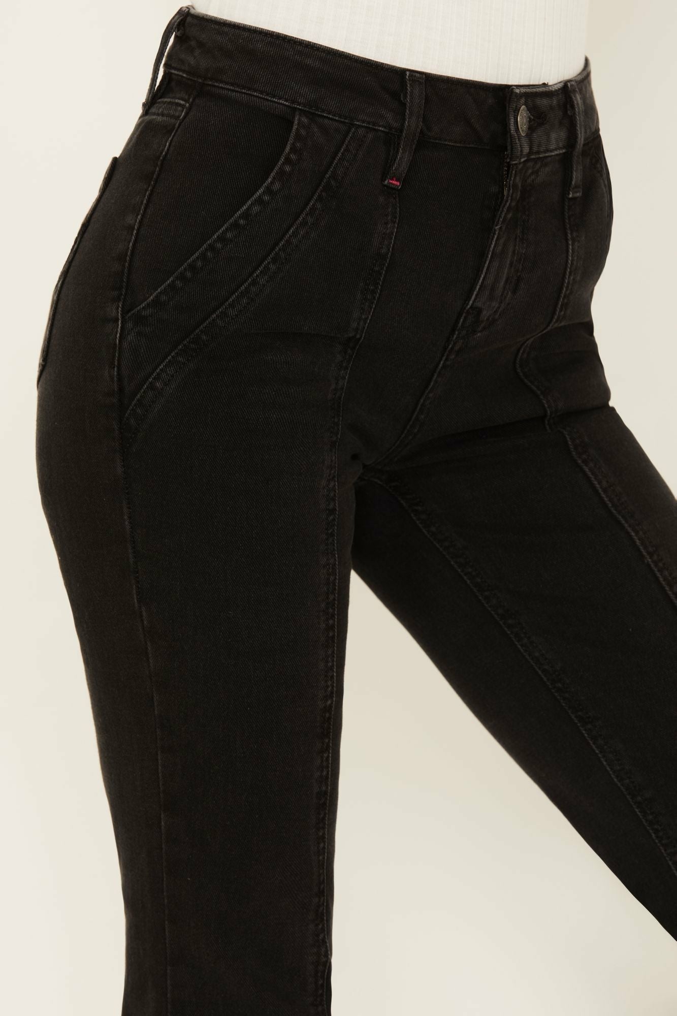 Idyllwind West End Mid Rise Front Seam Rebel Flare Jeans Black