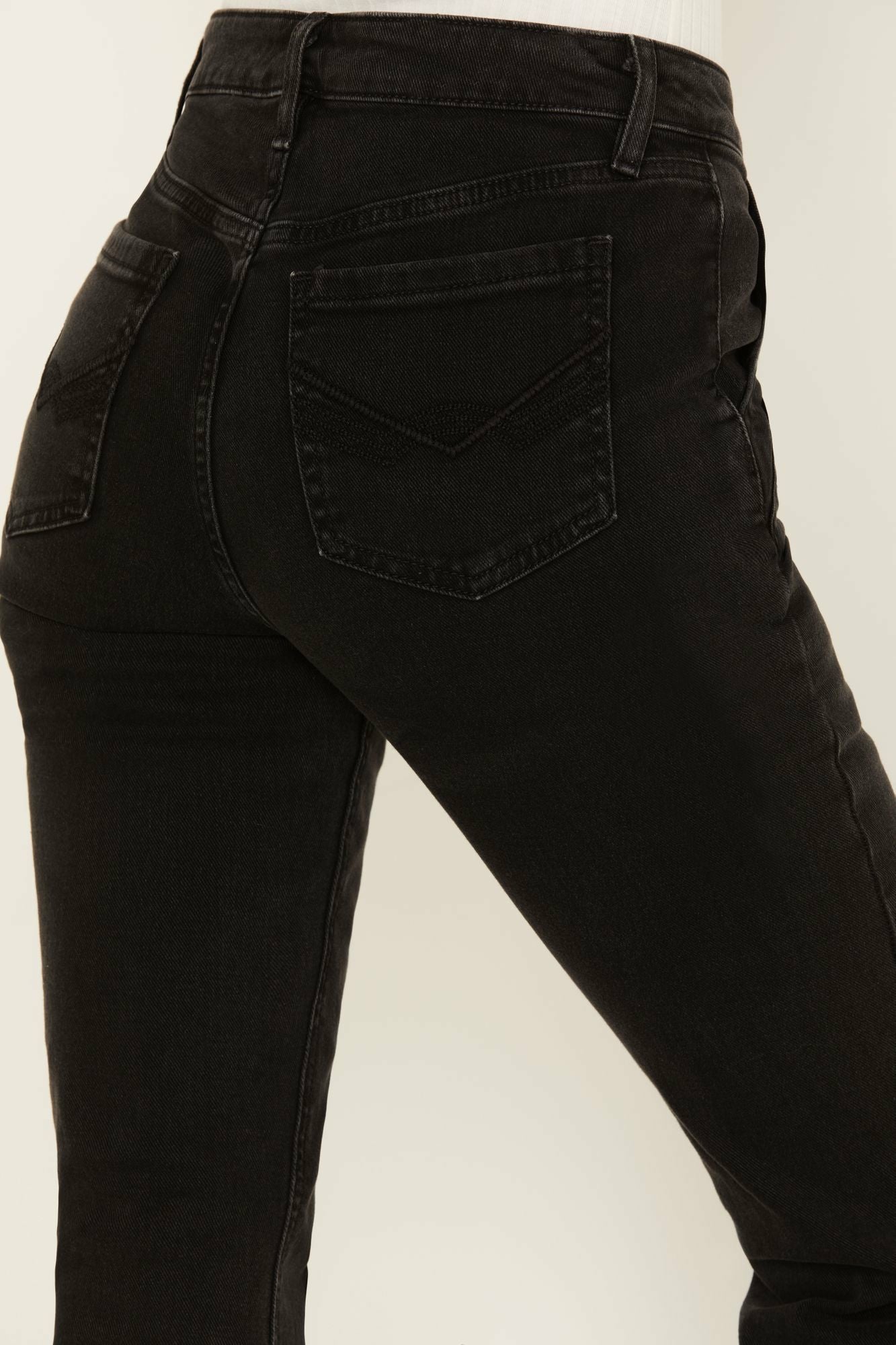 Idyllwind West End Mid Rise Front Seam Rebel Flare Jeans Black