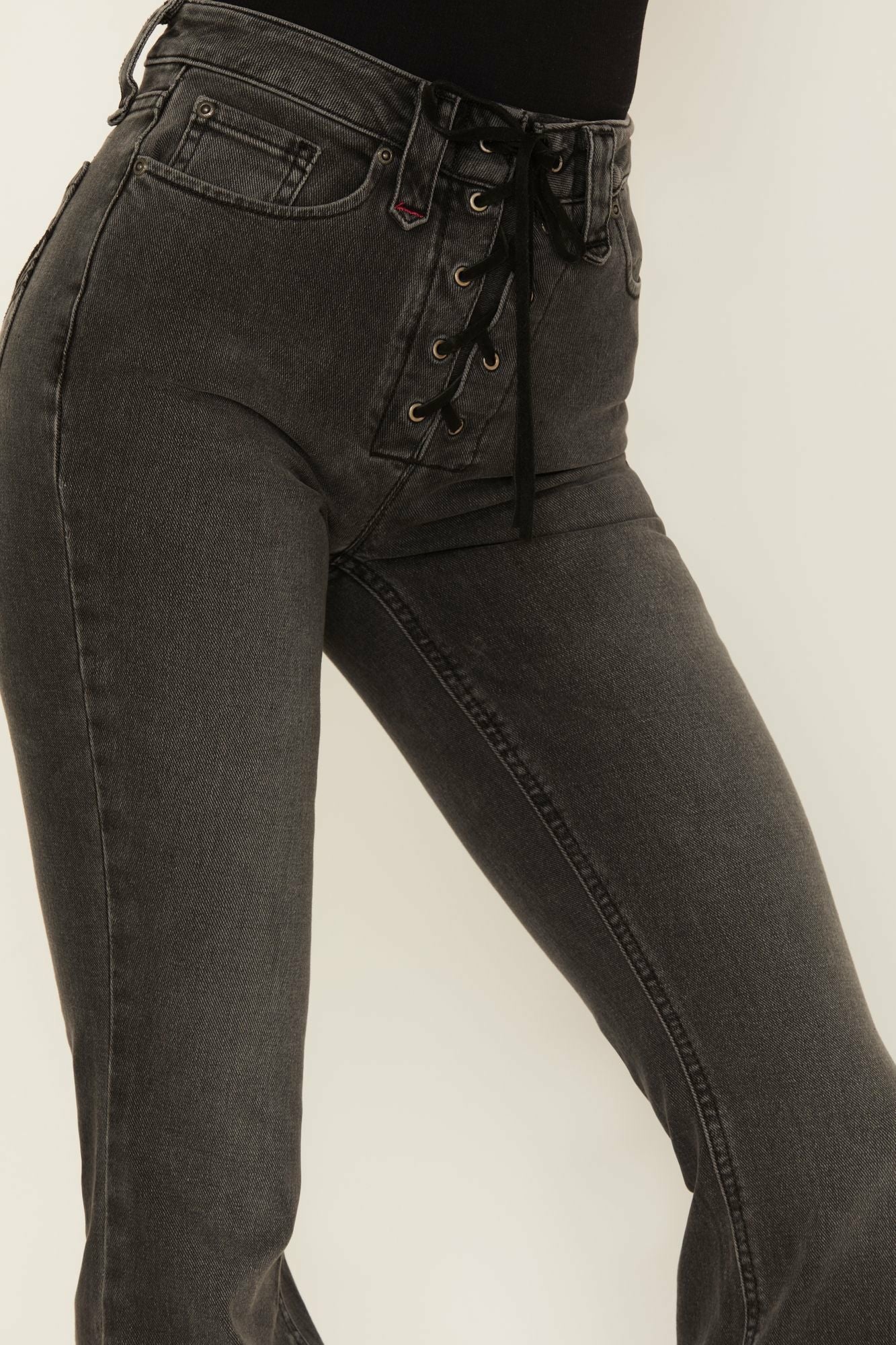 Idyllwind Twelve South Wash Down High Risin Lace Up Bootcut Jeans Grey