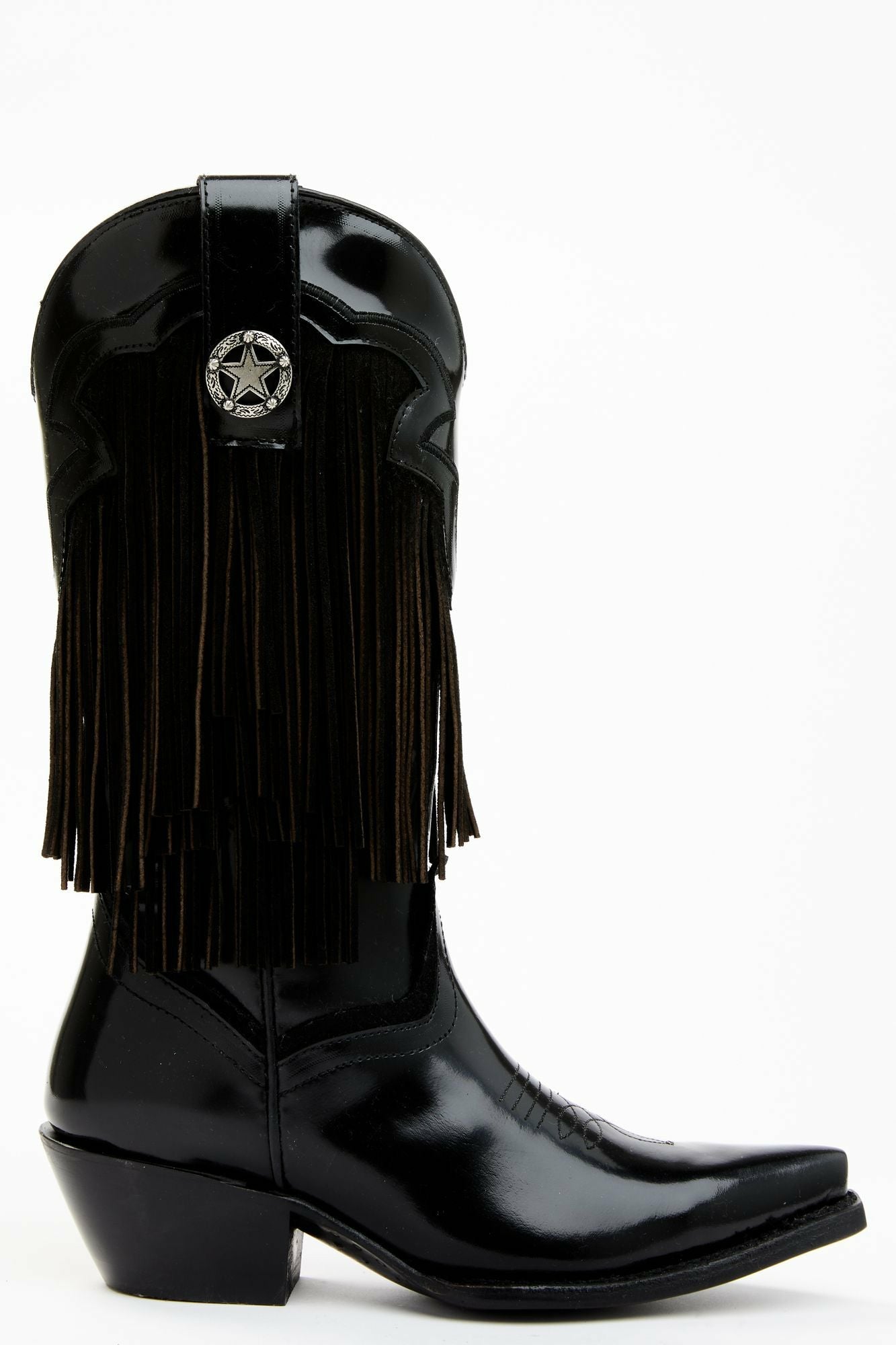 Idyllwind Trooper Fringe Western Boots - Snip Toe Black