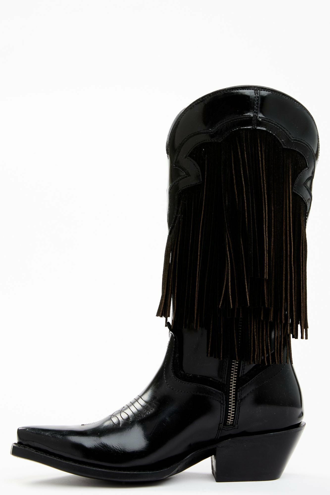Idyllwind Trooper Fringe Western Boots - Snip Toe Black