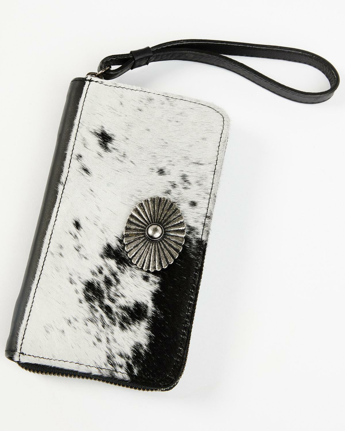 Idyllwind Black Laredo Hair-on Cowhide Wristlet Wallet Black