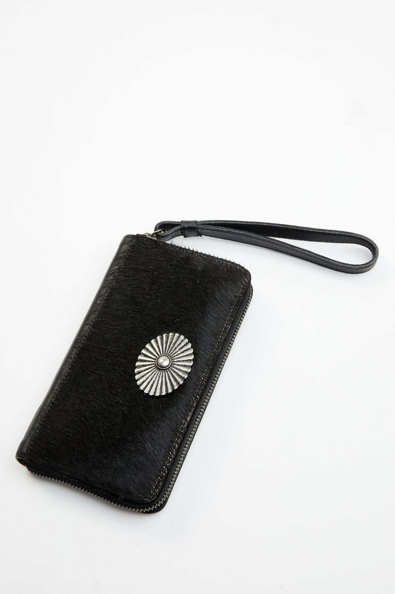 Idyllwind Black Laredo Hair-on Cowhide Wristlet Wallet Black