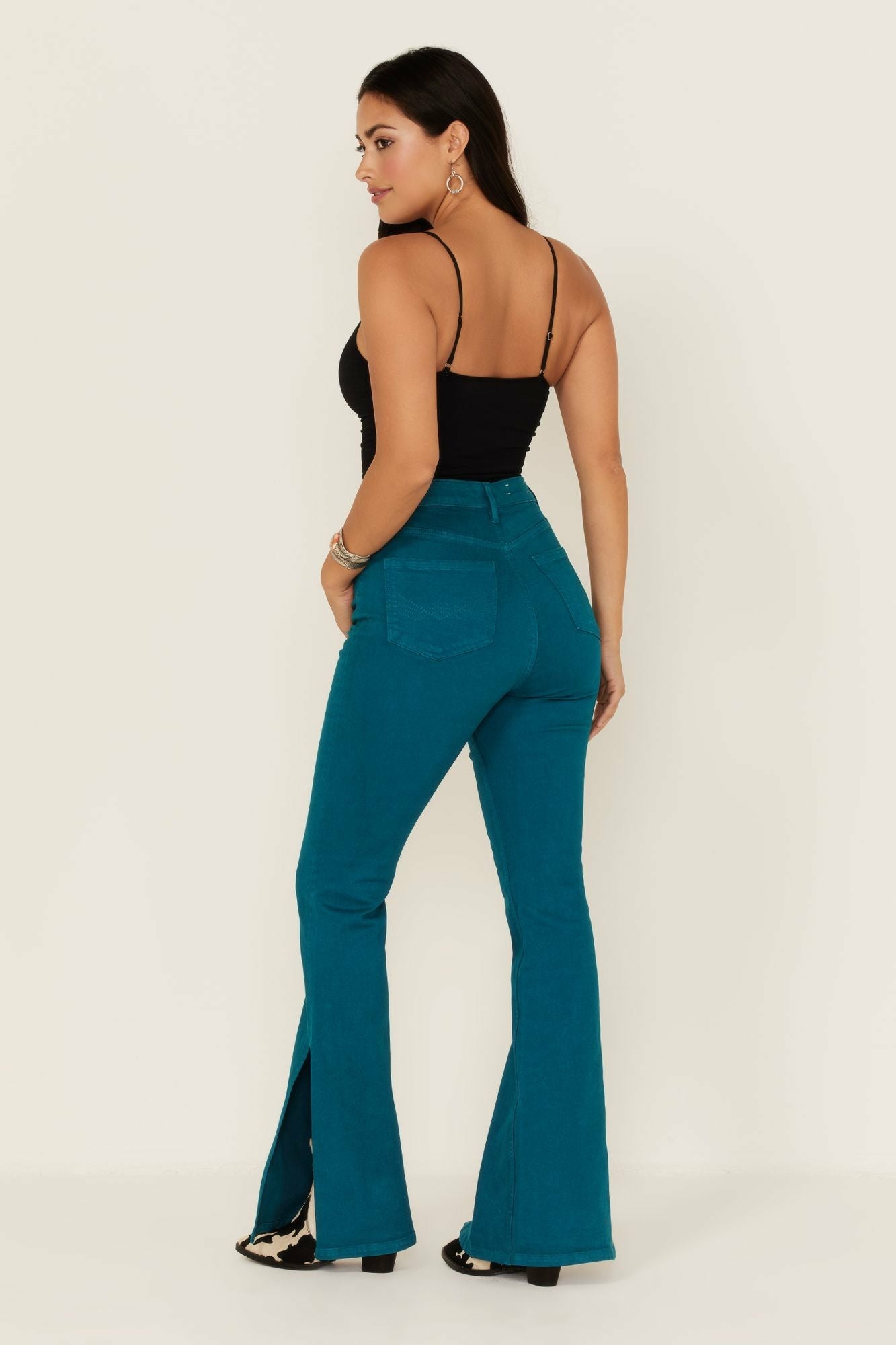 Idyllwind Teal Mid Rise Flare Jeans Deep Teal