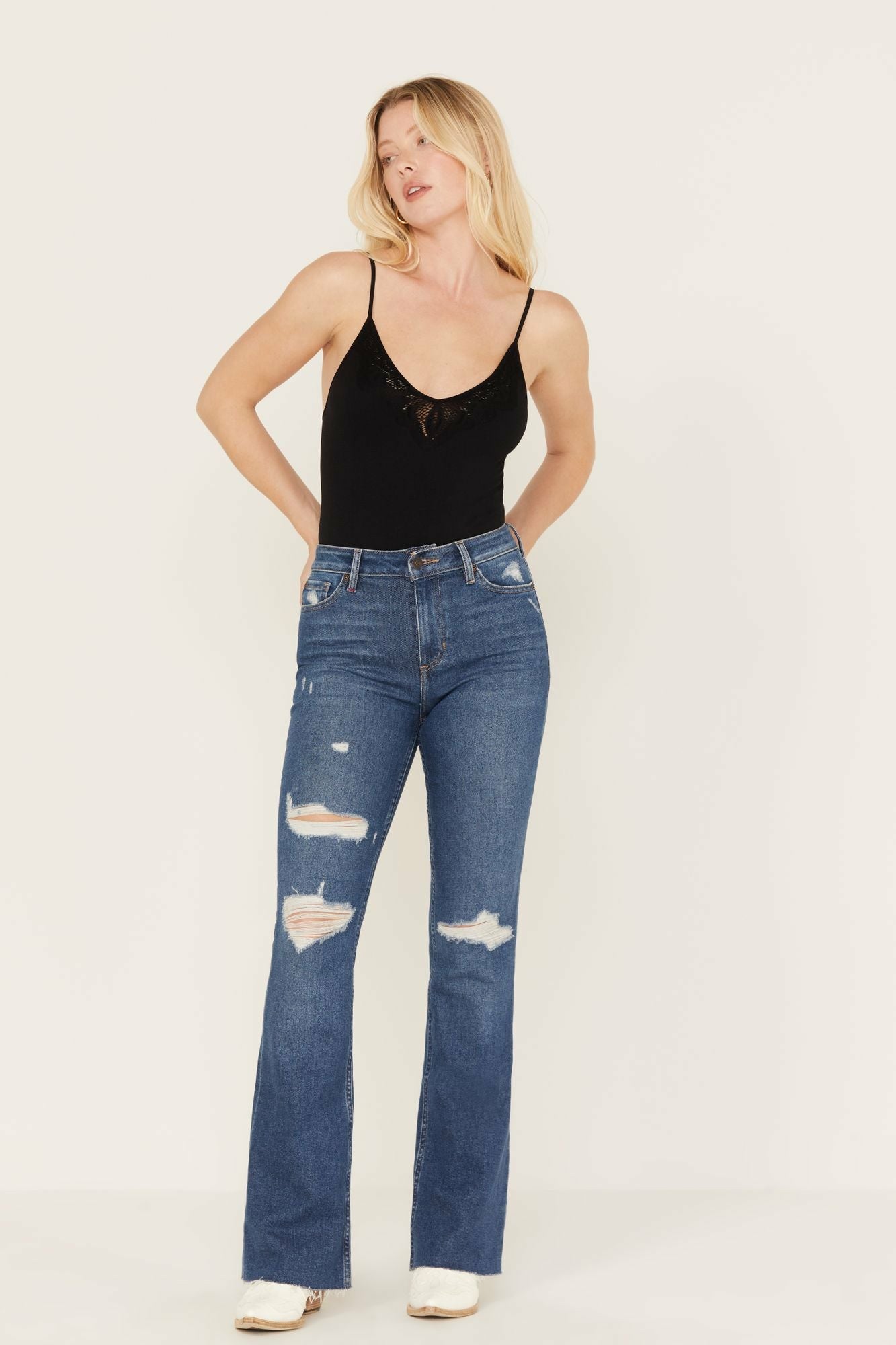 Idyllwind Navaho Dark Wash High Risin' Distressed Bootcut Jeans Dark Wash