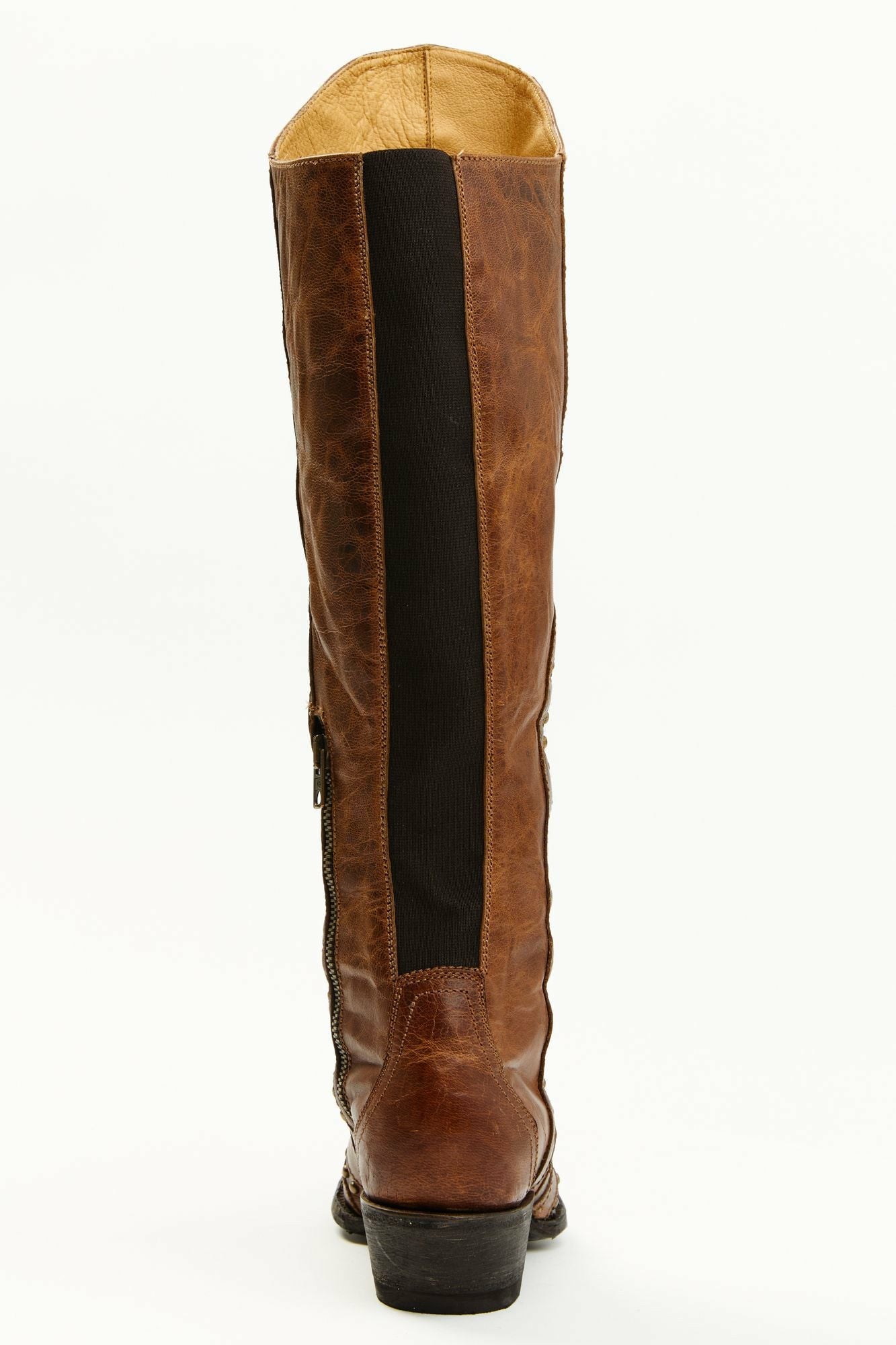 Idyllwind Straight Up Orix Goat Studded Leather Tall Western Boots - Snip Toe Brown