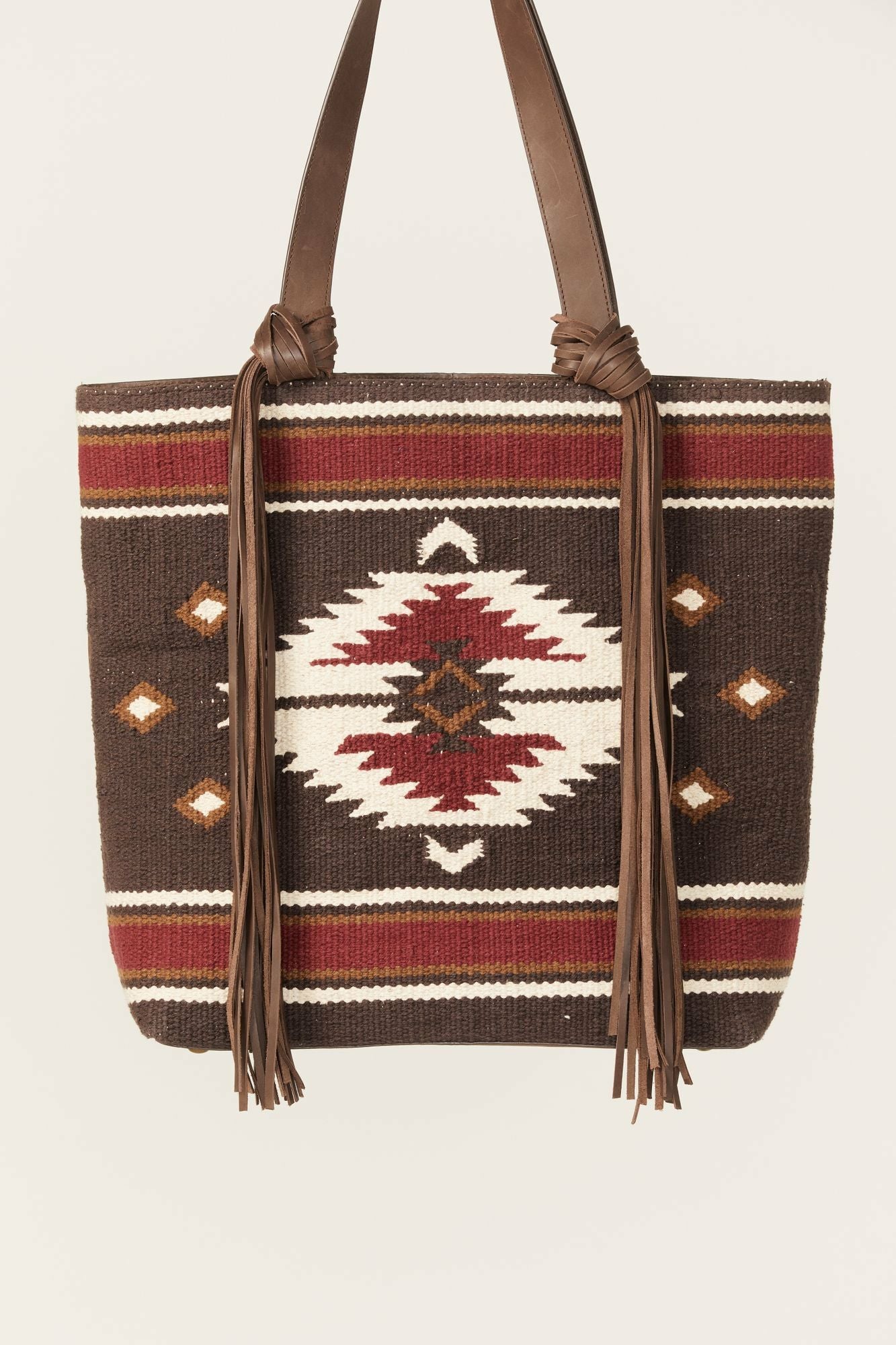Idyllwind Antioch Pike Fringe Tote Handbag Brown