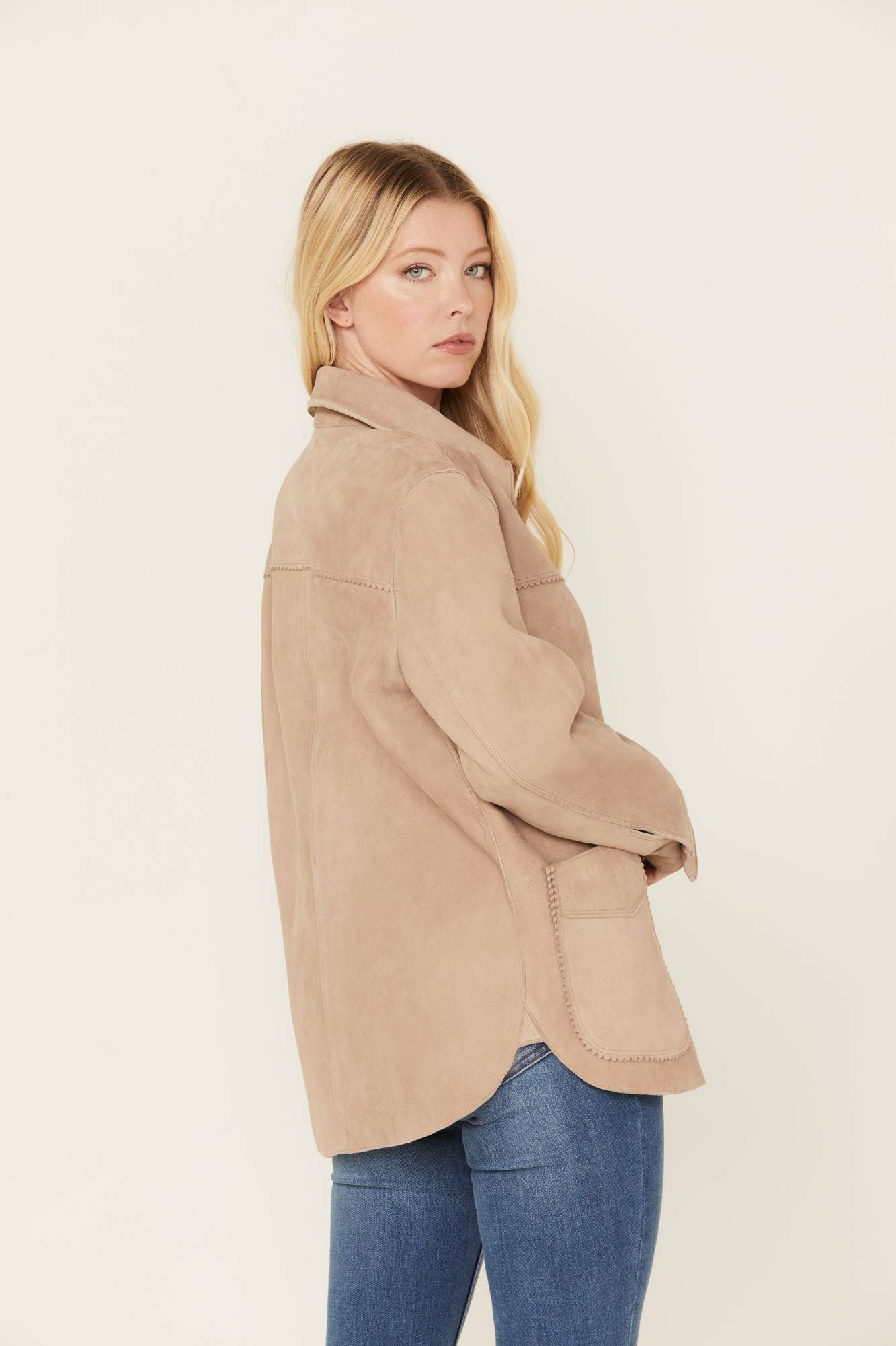 Idyllwind Daiseta Suede Shacket Jacket Beige/khaki