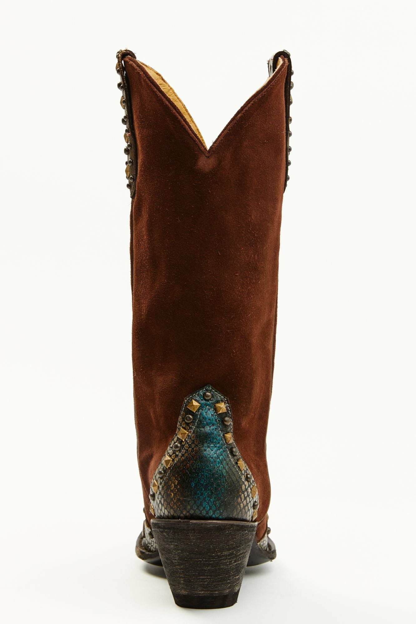 Idyllwind Leap Snake Suede Leather Western Boots - Snip Toe Brown