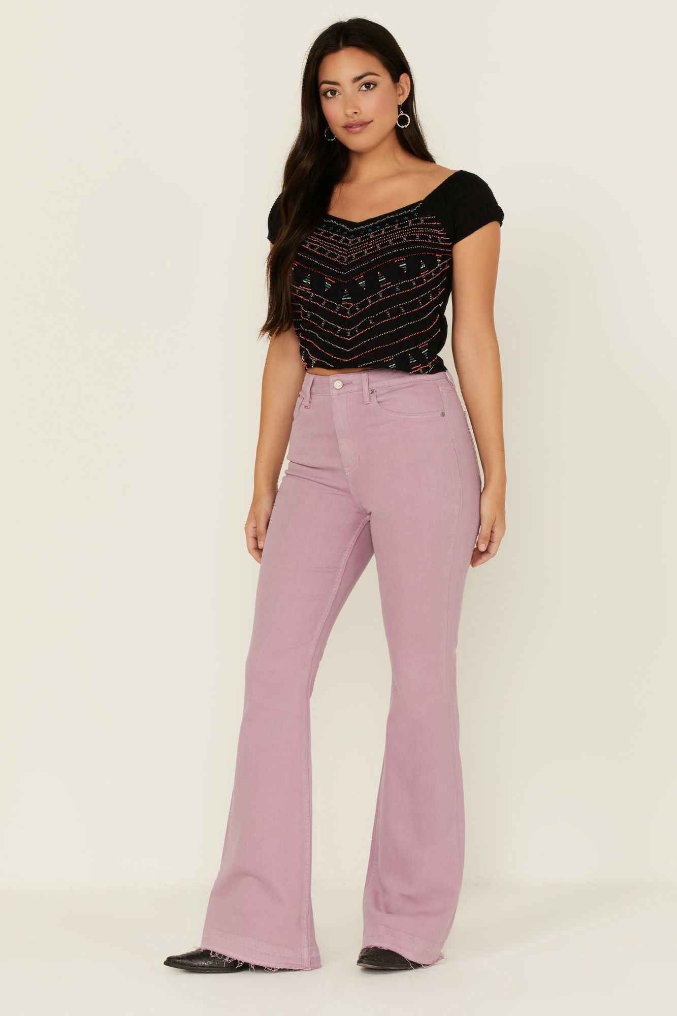 Idyllwind Dusty High Rise Flare Jeans Mauve