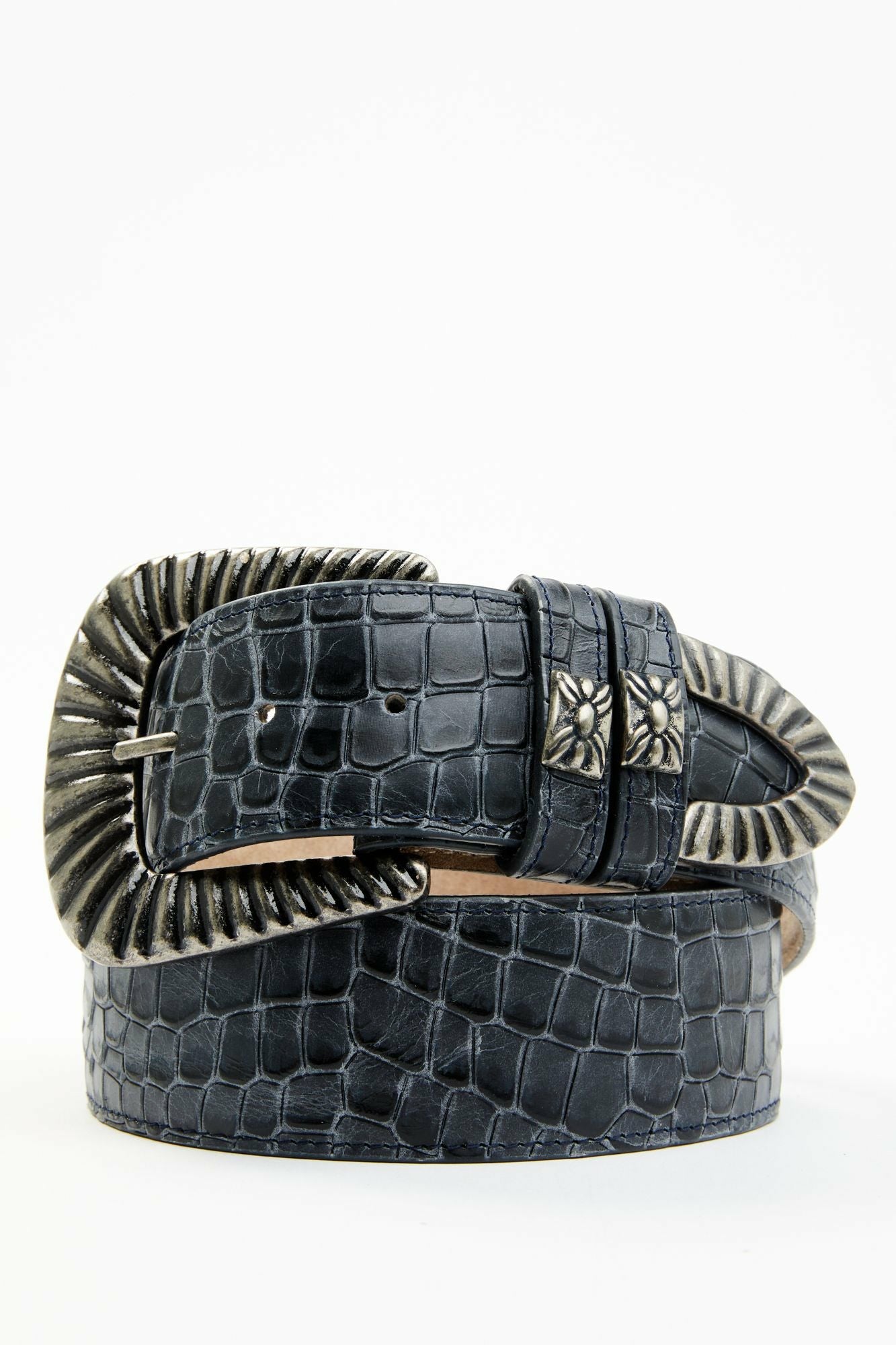 Idyllwind Napier Crocodile Print Western Belt Blue