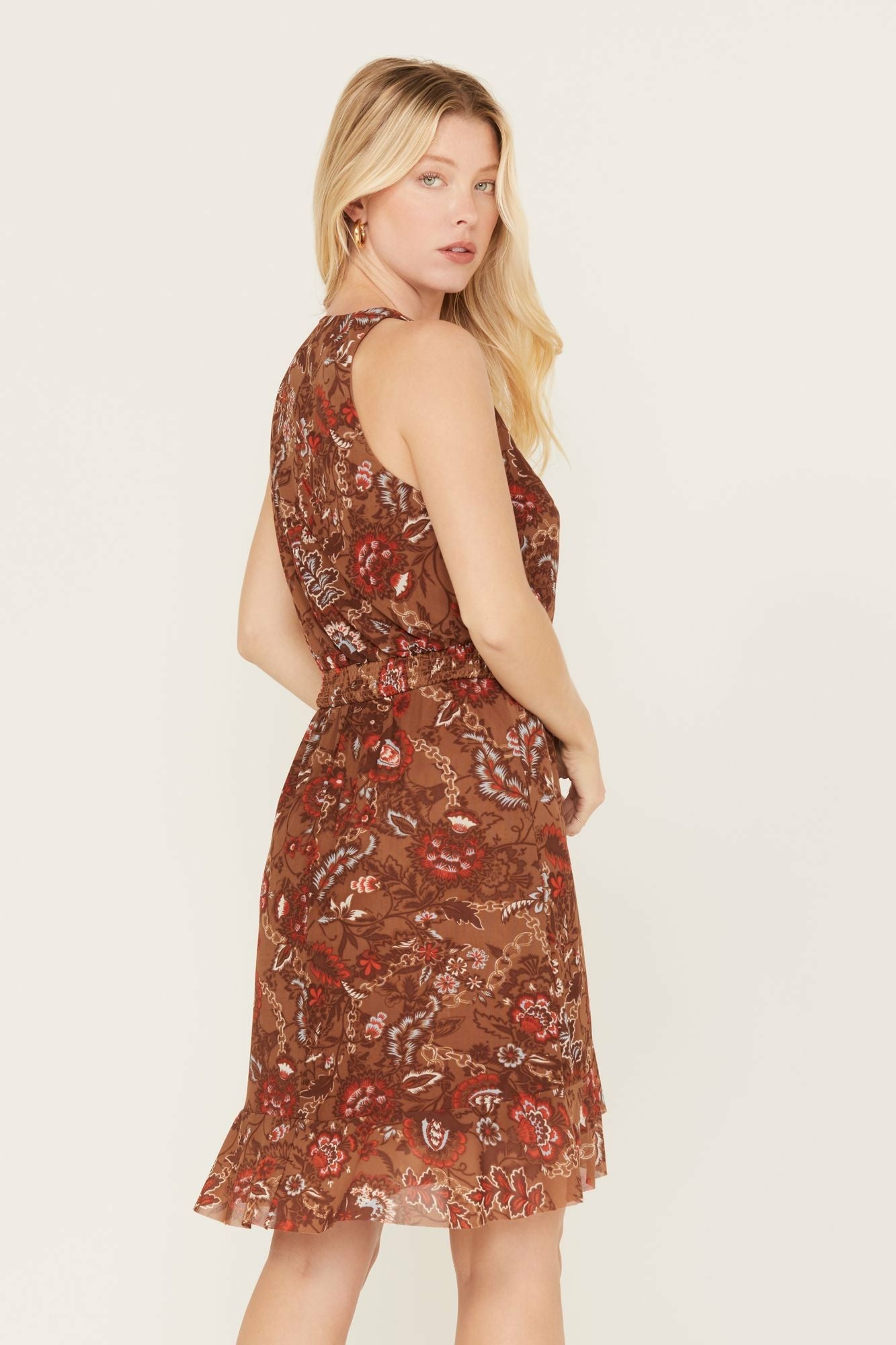 Idyllwind Meshed Smock Yah Dress Brown