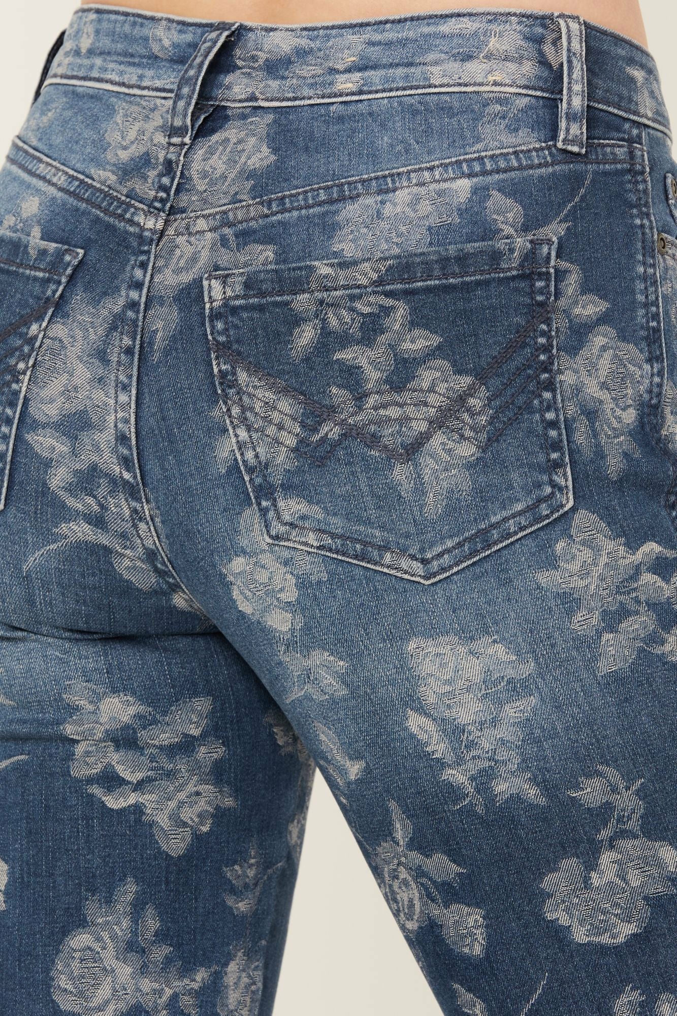 Idyllwind Floral Drive High Risin Flare Jeans Dark Medium Wash