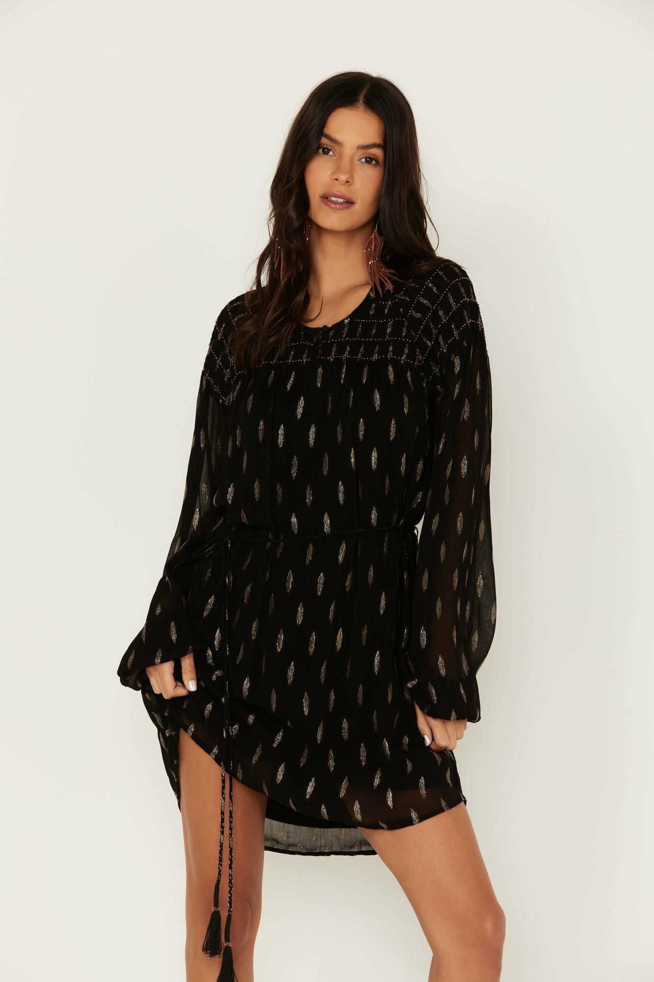 Idyllwind Jolly Metallic Clip Dot Dress Black