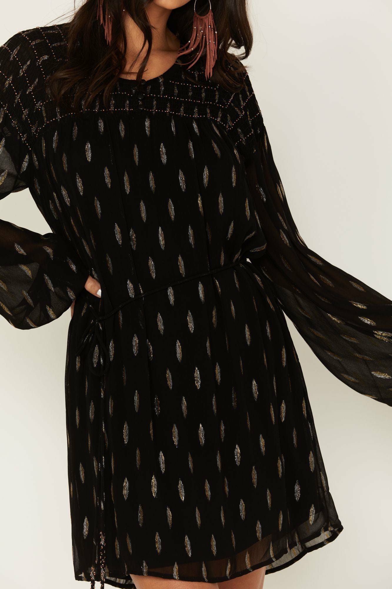 Idyllwind Jolly Metallic Clip Dot Dress Black