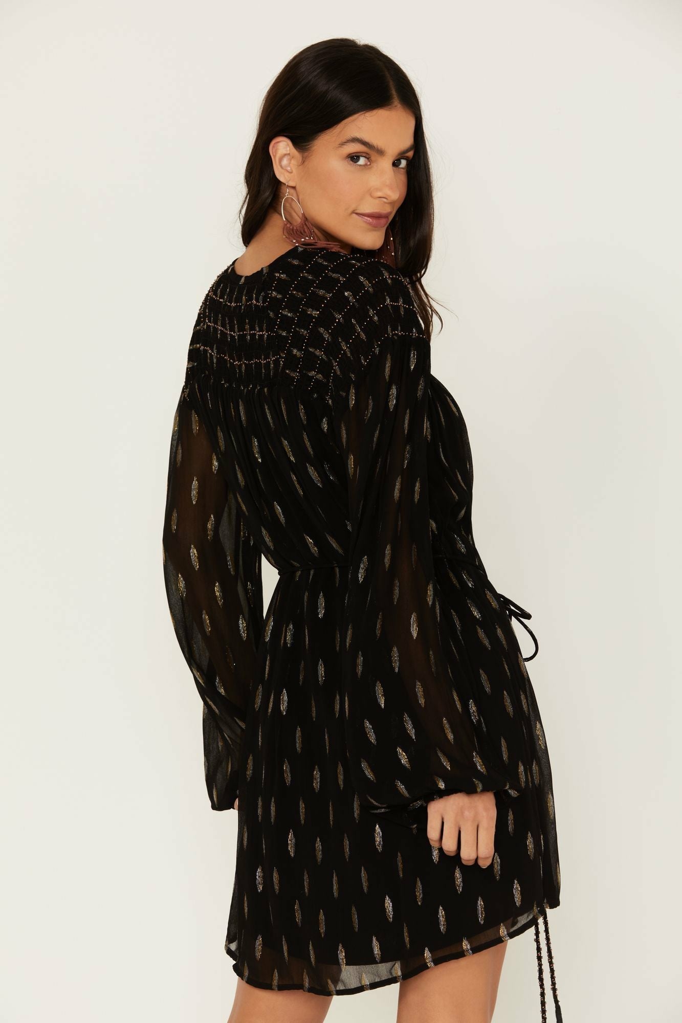 Idyllwind Jolly Metallic Clip Dot Dress Black