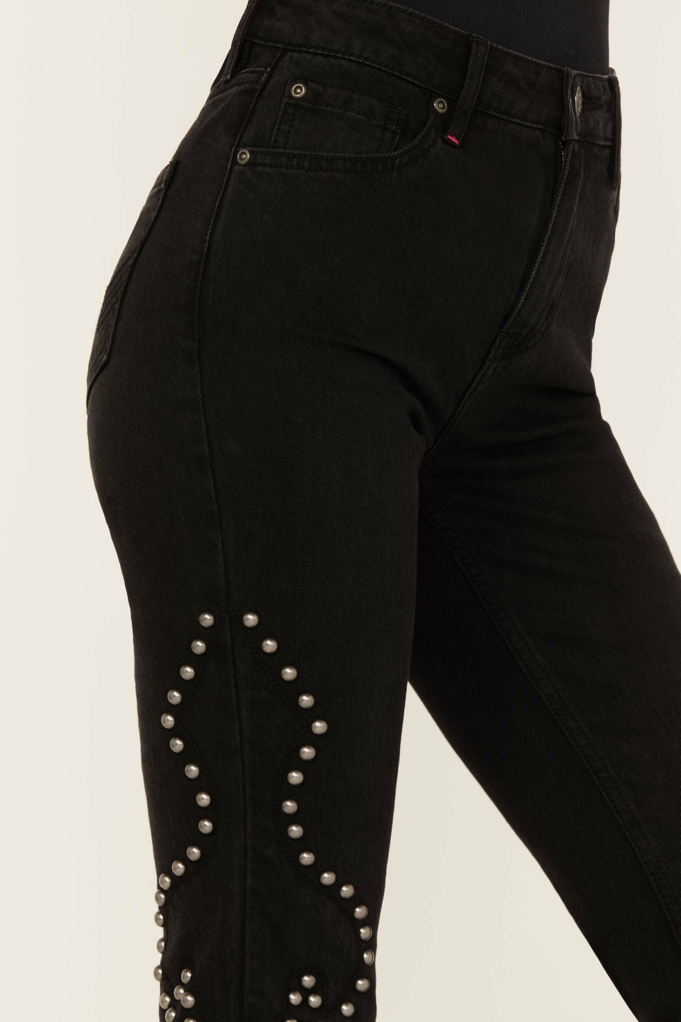 Idyllwind Alameda High Risin Studded Stretch Flare Jeans Black