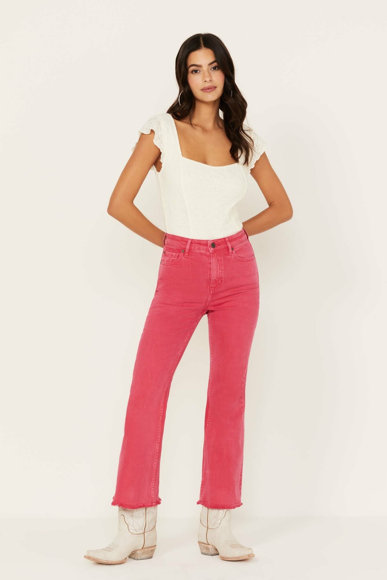 Idyllwind Cherry High Risin Kick Stretch Flare Jeans Cherry