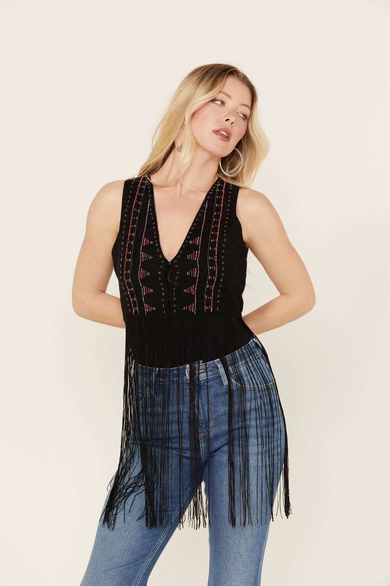 Idyllwind Juniper Beaded Vest Black