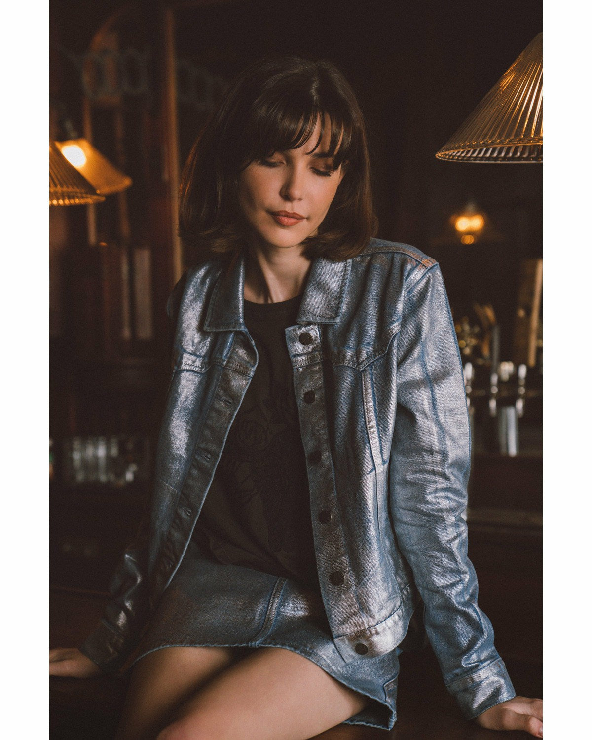 Idyllwind Goldfinch Denim Foiled Jacket Light Medium Wash