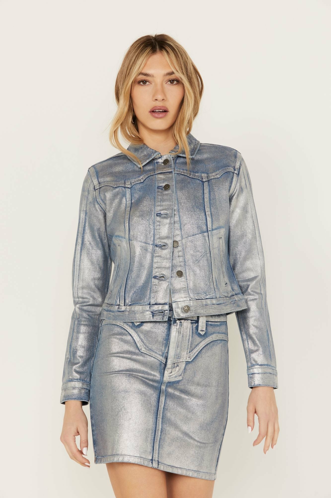 Idyllwind Goldfinch Denim Foiled Jacket Light Medium Wash