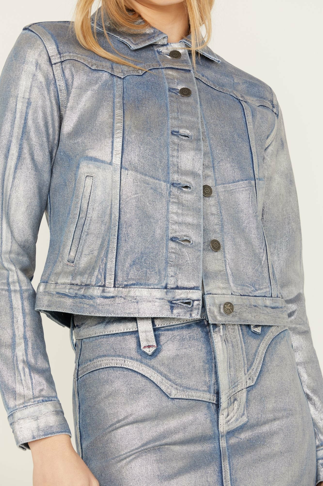 Idyllwind Goldfinch Denim Foiled Jacket Light Medium Wash