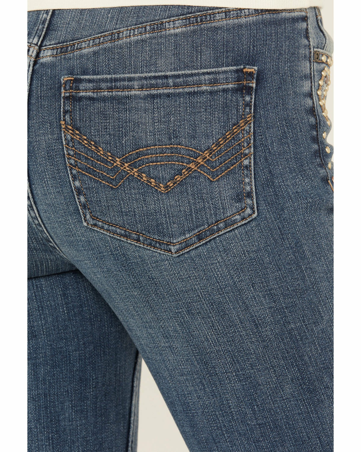 Idyllwind Onslow Medium Wash Gypsy High Rise Embellished Stretch Flare Jeans Medium Wash