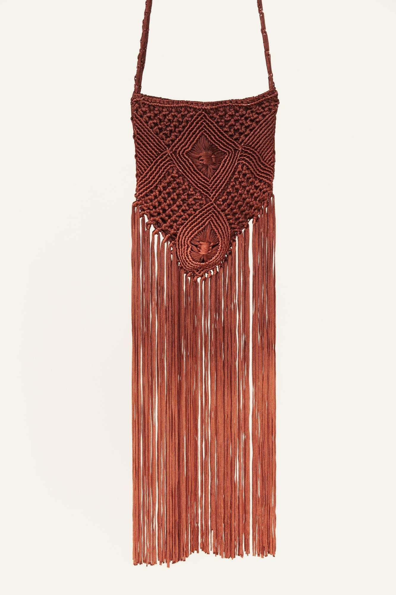 Idyllwind Sevilla Macrame Crossbody Maroon