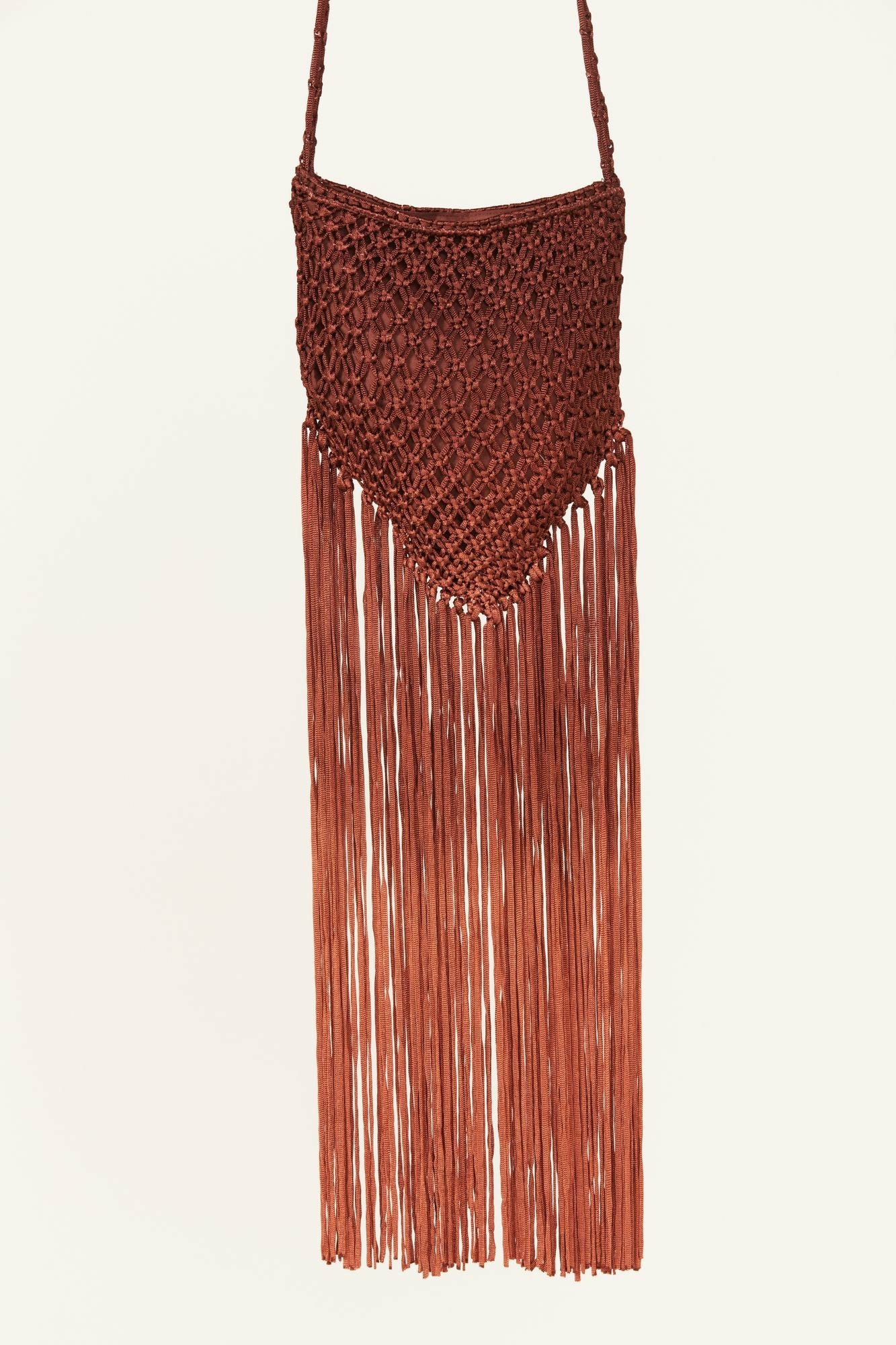 Idyllwind Sevilla Macrame Crossbody Maroon