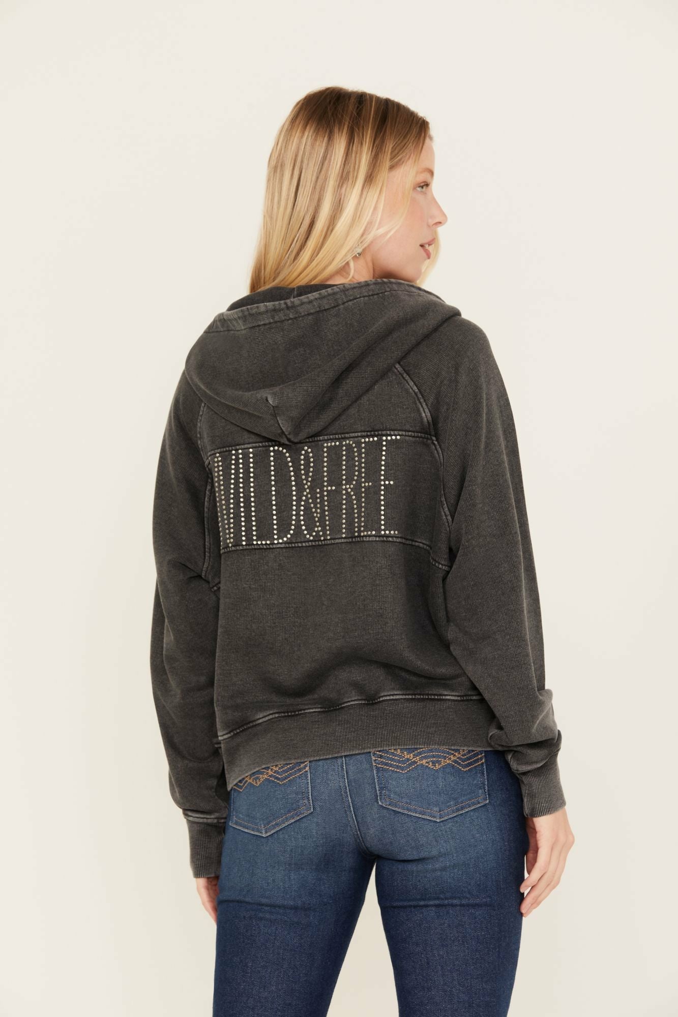 Idyllwind Blanche Studded Tie Front Hoodie Black