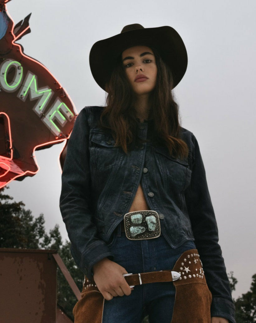 Idyllwind Ada Leather Jacket Steel Blue