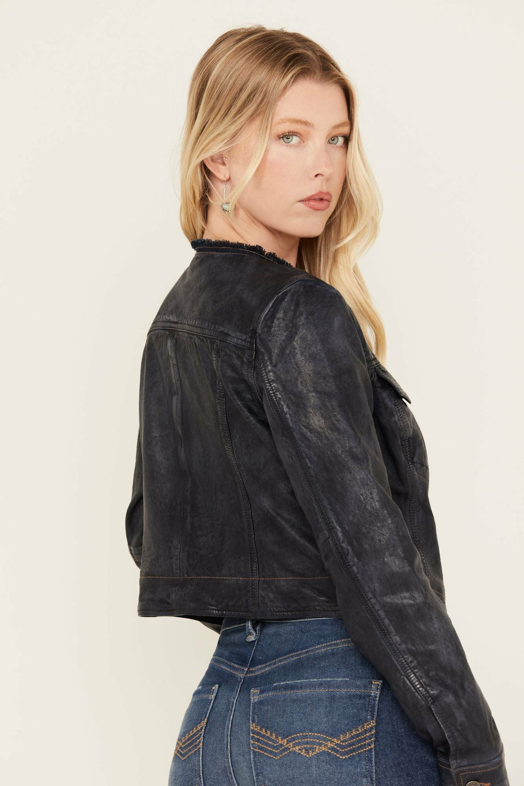 Idyllwind Ada Leather Jacket Steel Blue