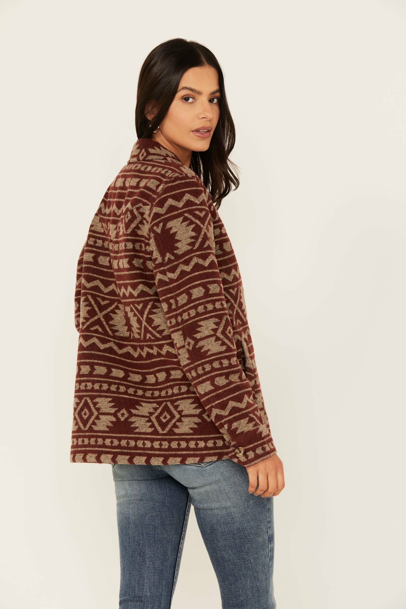 Idyllwind Marie Southwestern Print Shacket Pecan