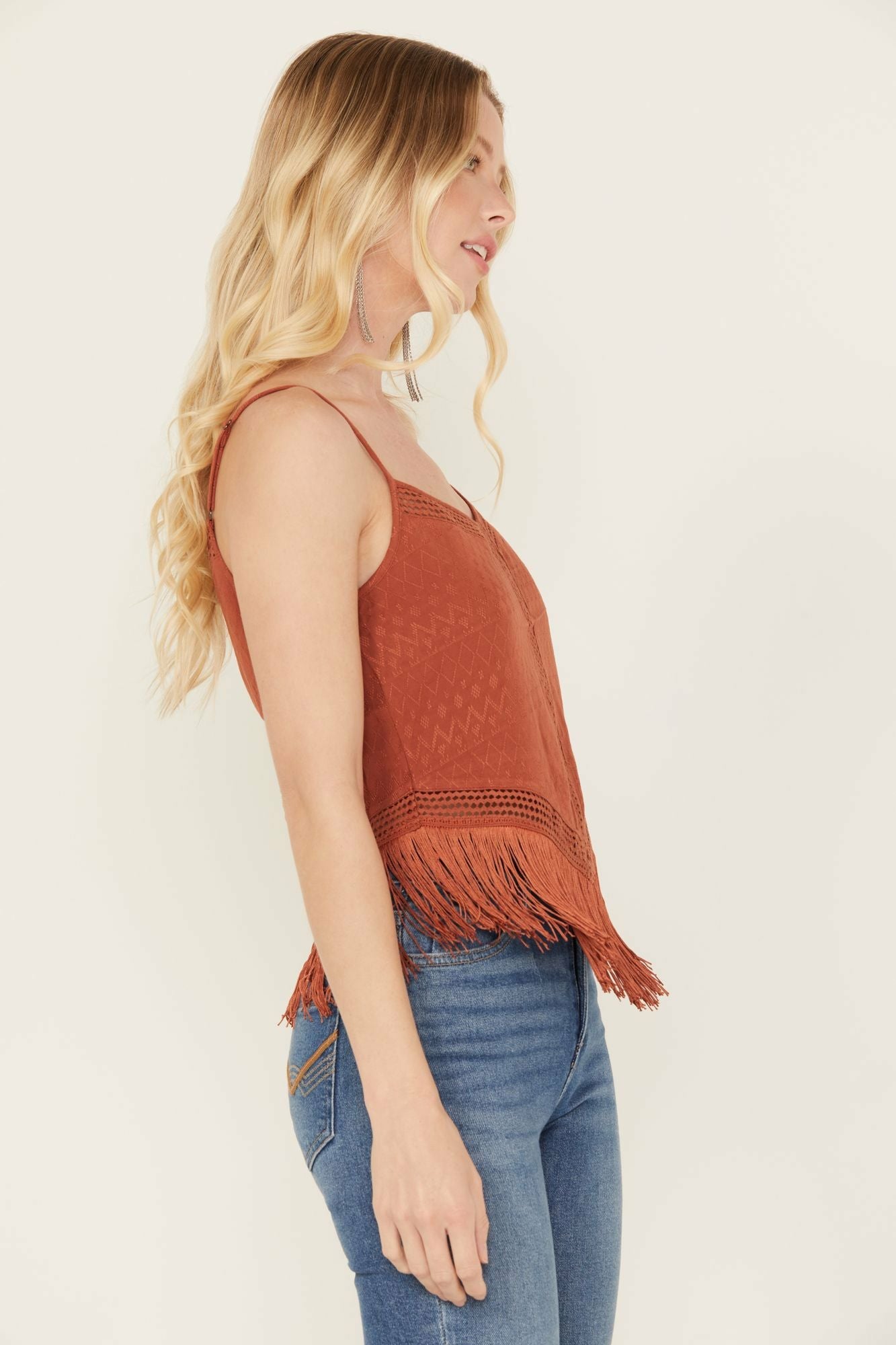 Idyllwind Briarwick Fringe Tank Top Pecan