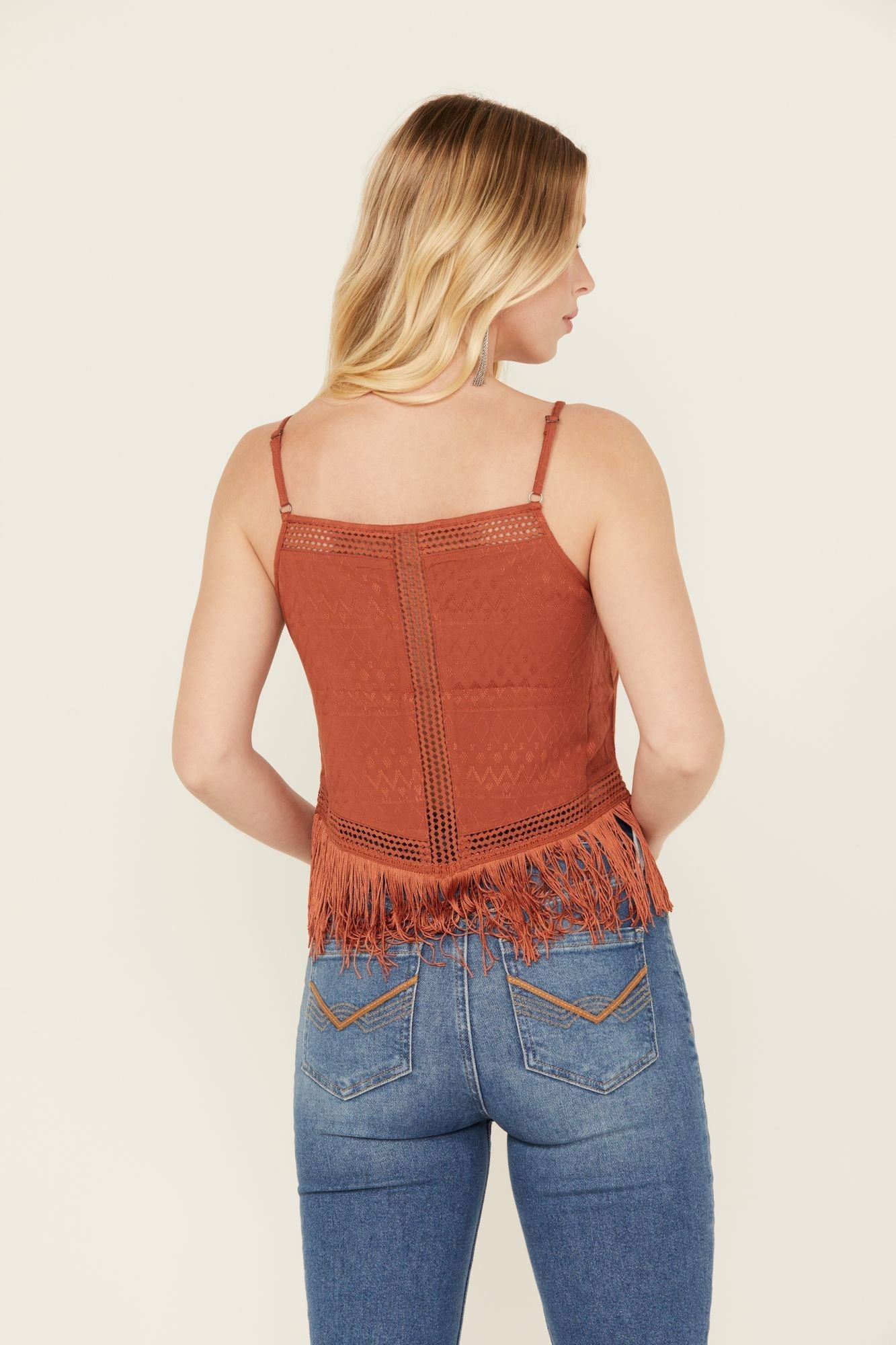 Idyllwind Briarwick Fringe Tank Top Pecan
