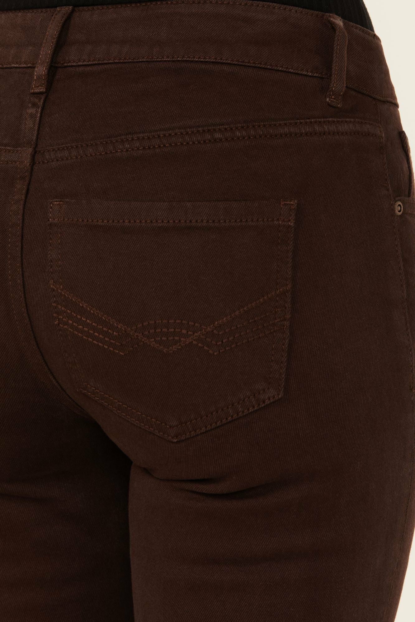 Idyllwind Coffee Bean Mid Rise Rebel Fringe Bootcut Jeans Dark Brown